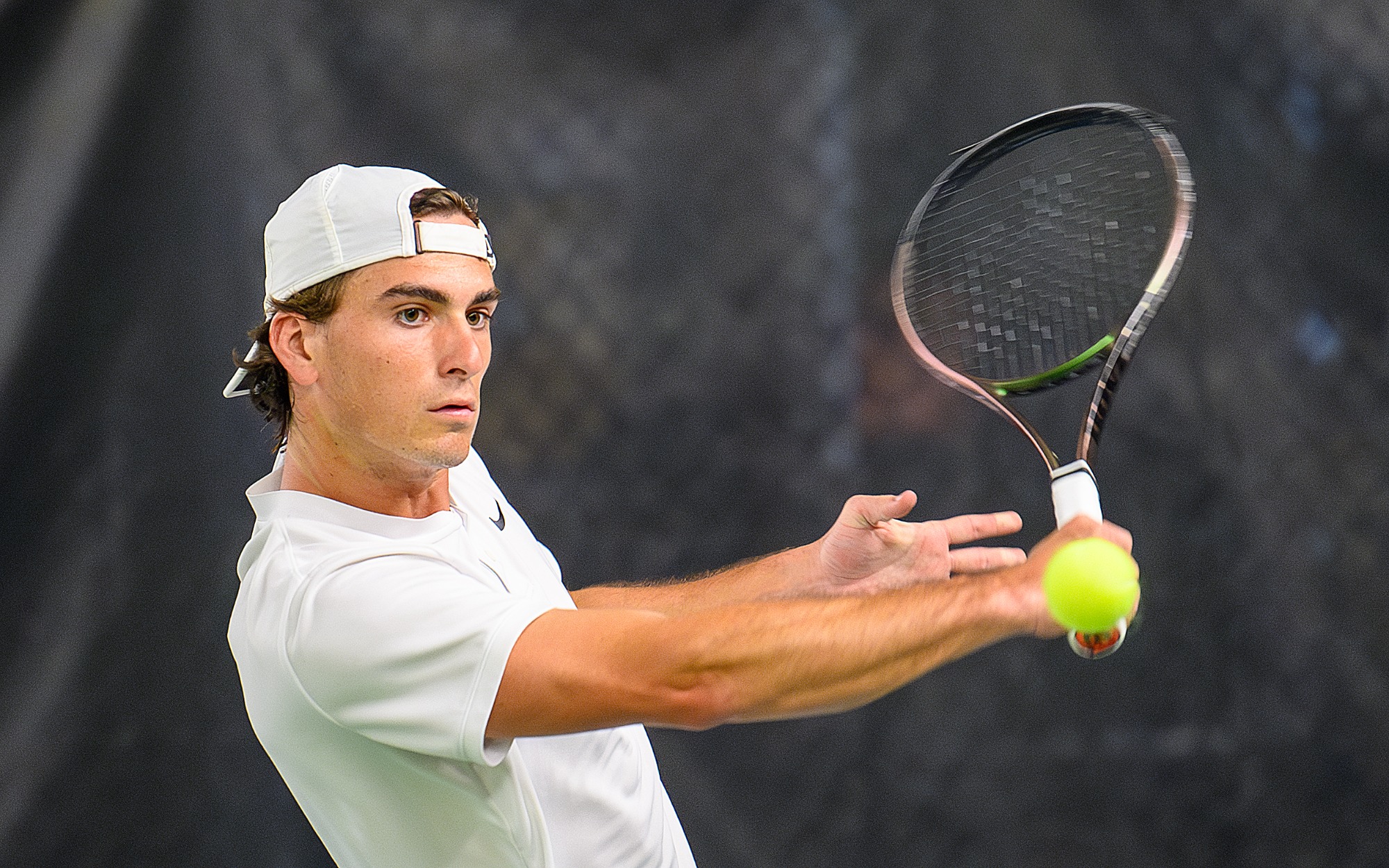 Mathieu Dussaubat - 2025 A&T Men's Tennis vs Hampton \ www.ncataggies.com - Photo by: Kevin L. Dorsey