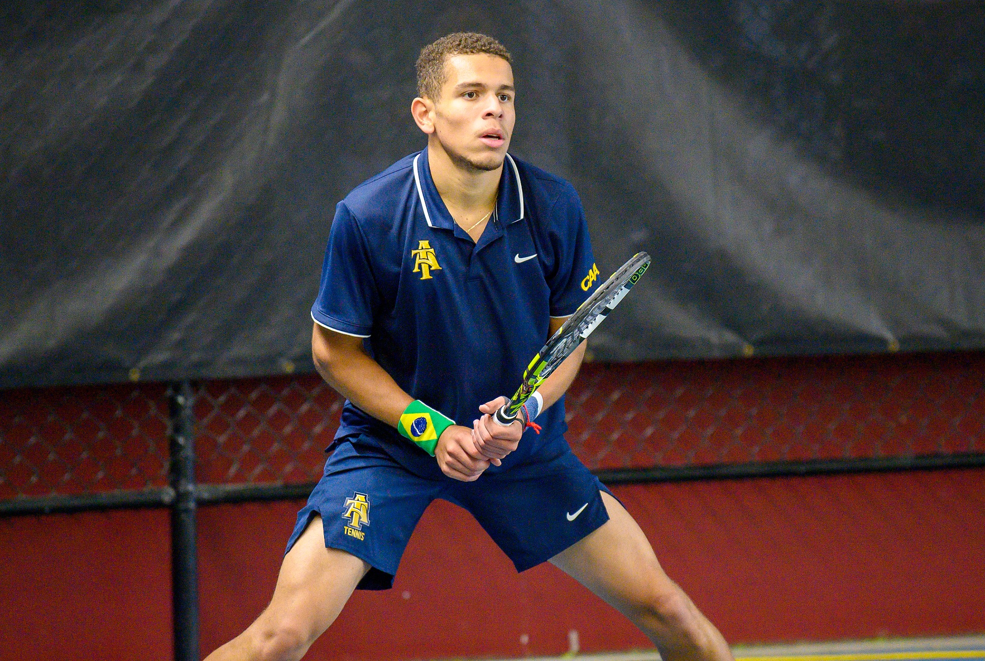 Kaua Santos - 2025 A&T Men's Tennis vs NC Central \ www.ncataggies.com - Photo by: Kevin L. Dorsey