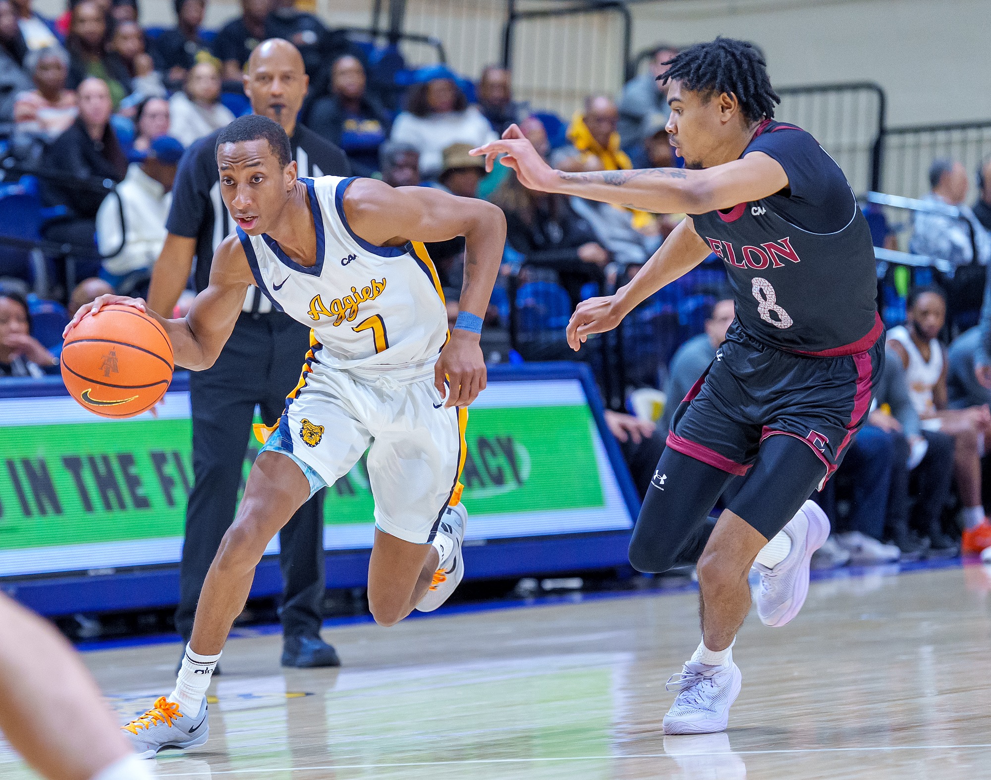 Brooklyn Vick (7) - 2025-26 A&T Men's Basketball vs Elon \ www.ncataggies.com - Photo by: Kevin L. Dorsey