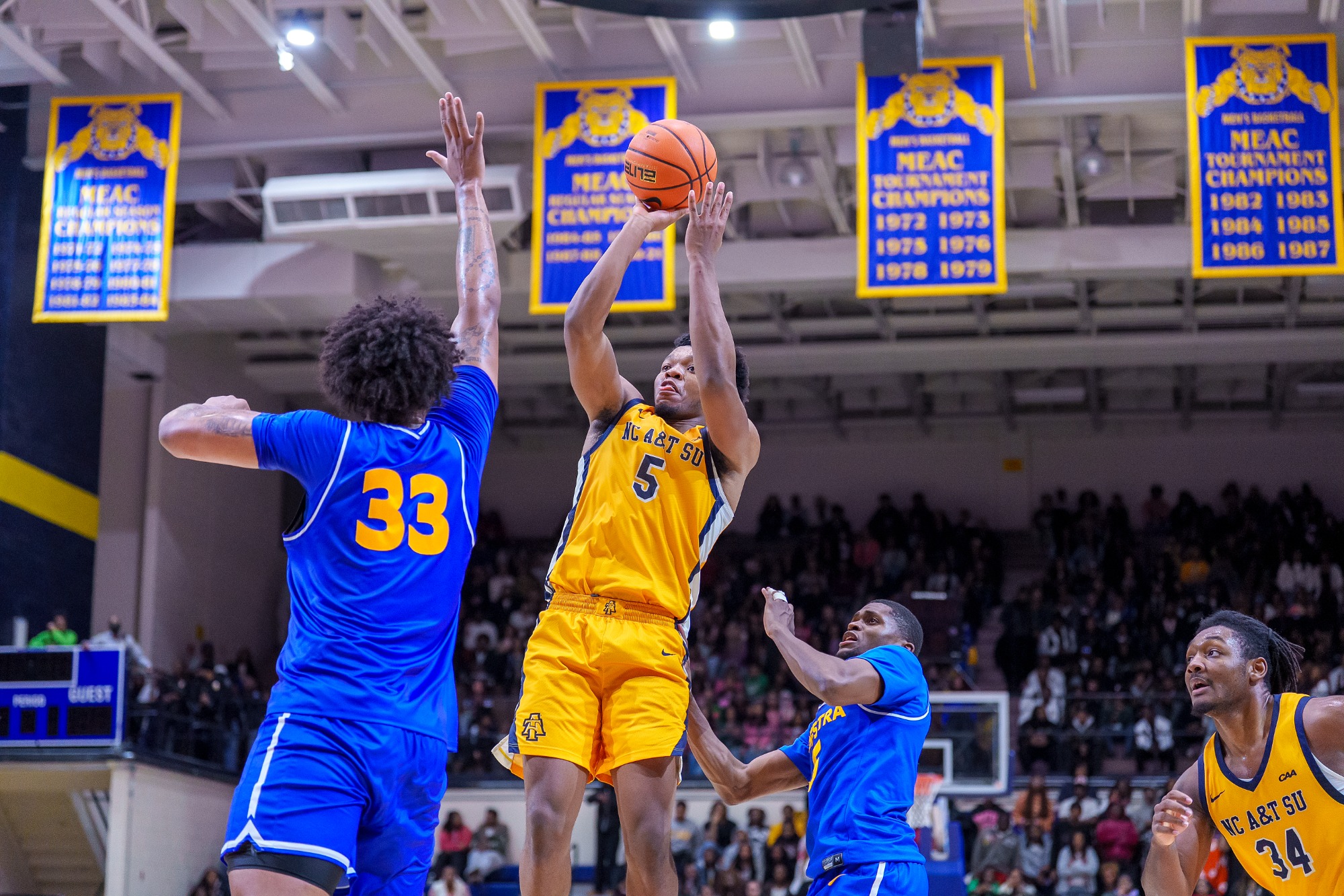Lewis Walker (5) - 2025-26 A&T Men's Basketball vs Hofstra \ www.ncataggies.com - Photo by: Kevin L. Dorsey