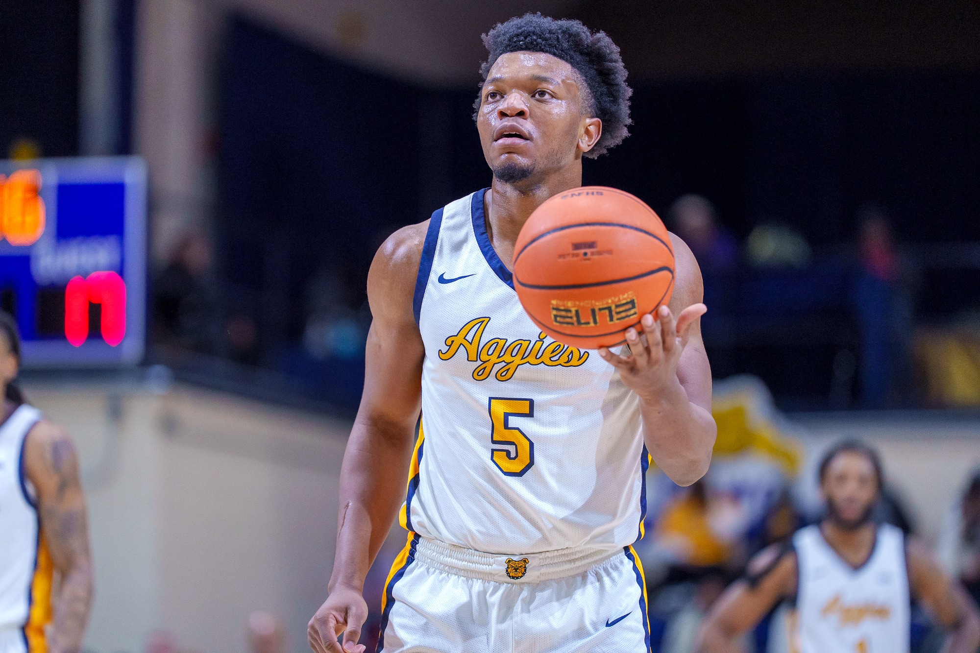 Lewis Walker (5) - 2025-26 A&T Men's Basketball vs Towson \ www.ncataggies.com - Photo by: Kevin L. Dorsey