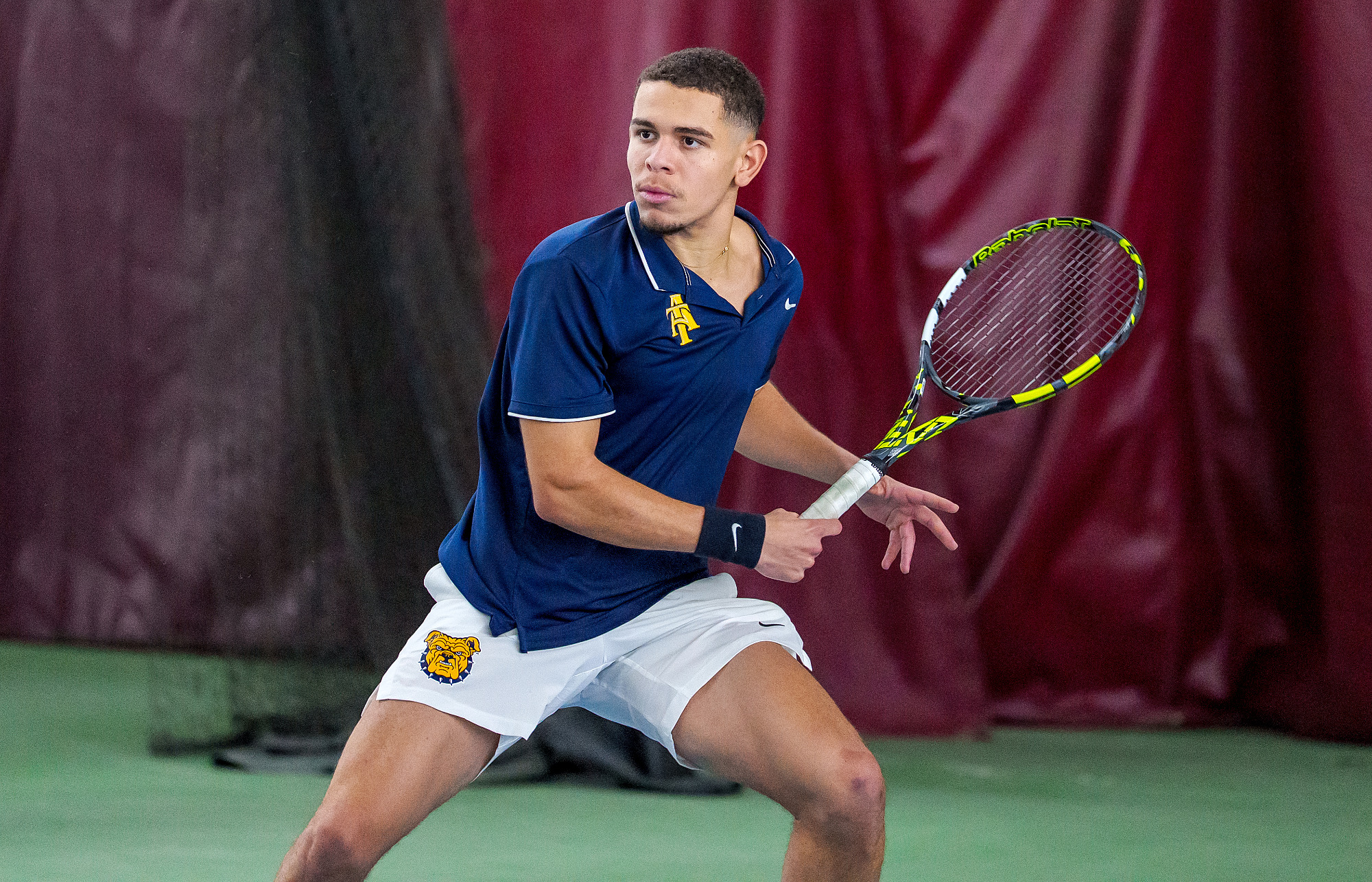 Kaua Santos - 2026 A&T Men's Tennis vs Shaw \ www.ncataggies.com - Photo by: Kevin L. Dorsey