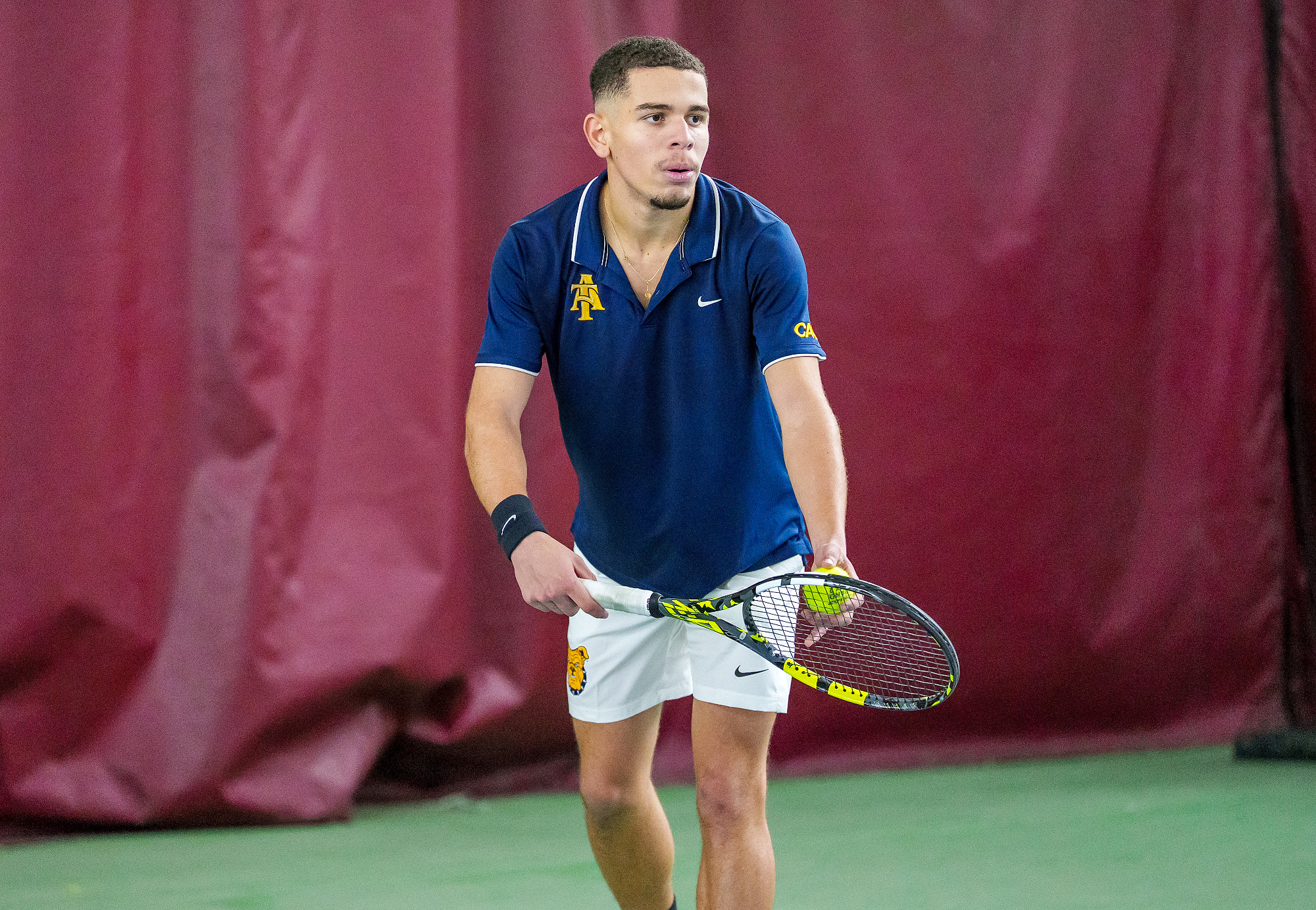 Kaua Santos - 2026 A&T Men's Tennis vs Shaw \ www.ncataggies.com - Photo by: Kevin L. Dorsey