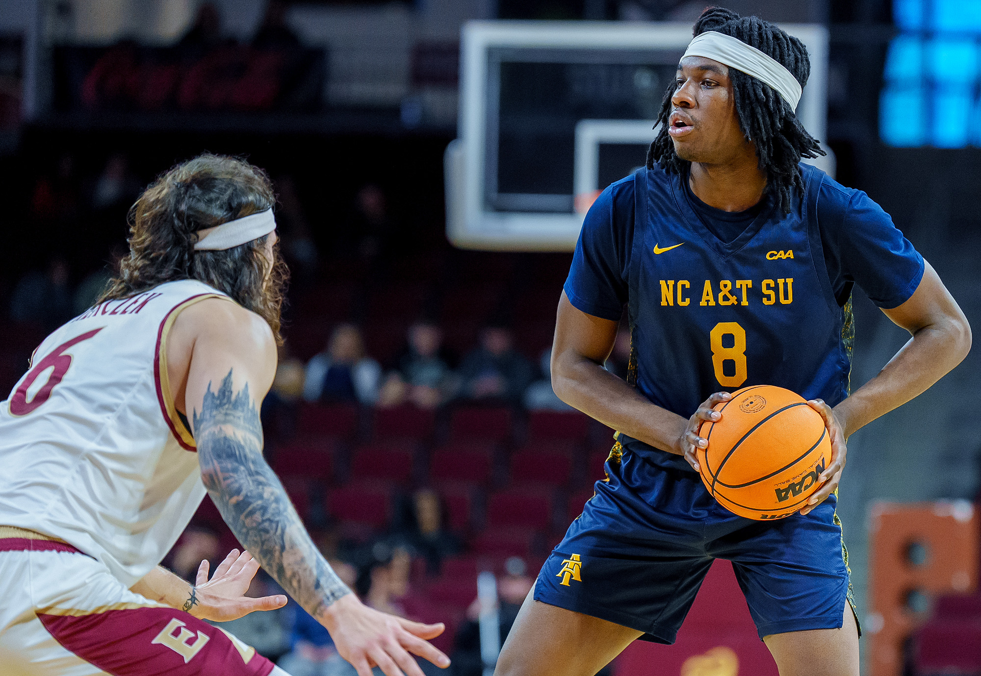 Zamoku Weluche-Ume (8) - 2025-26 A&T Men's Basketball at Elon \ www.ncataggies.com - Photo by: Kevin L. Dorsey