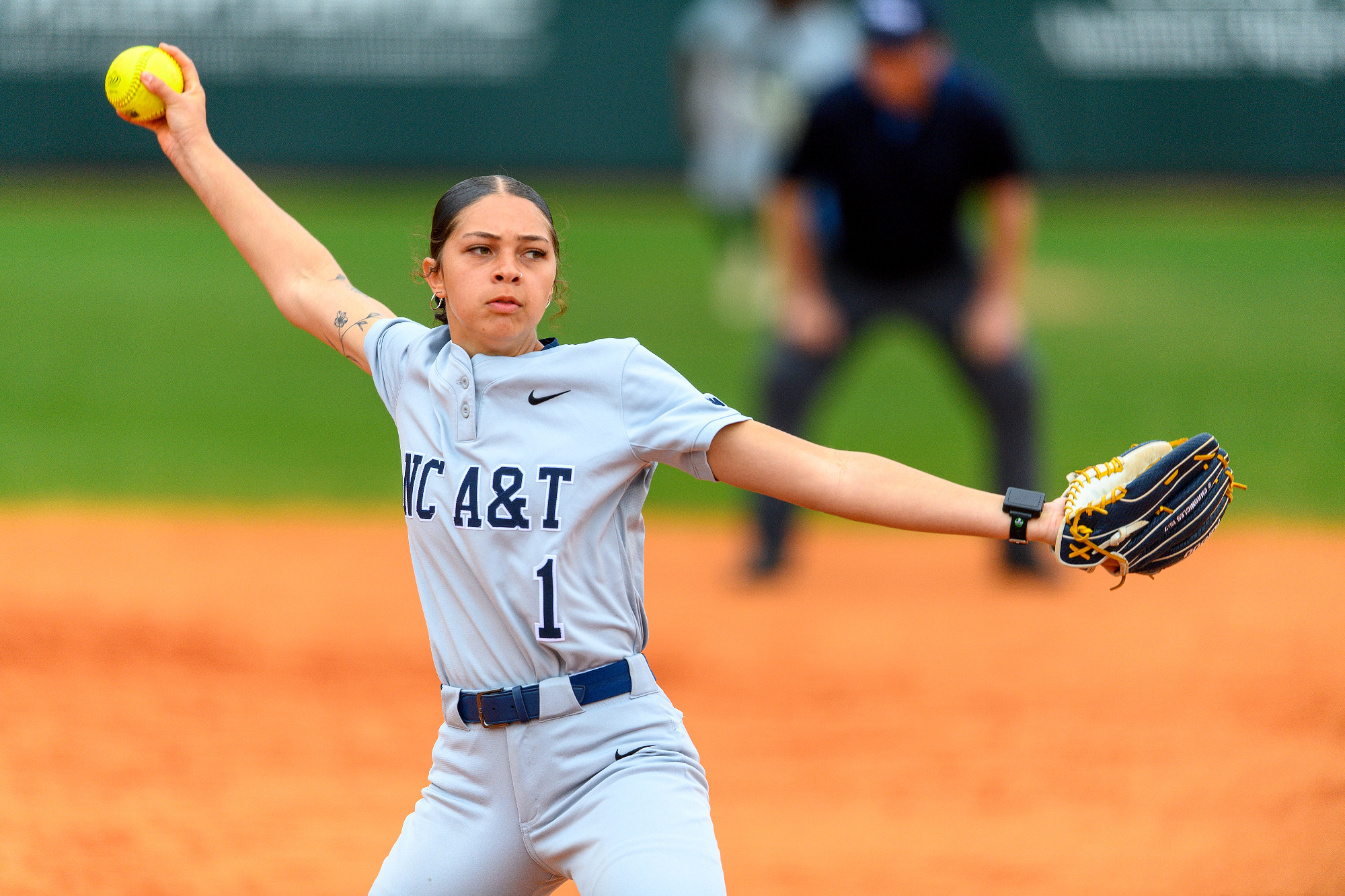 Devin Long (1) - 2026 A&T Softball at Elon (Game 3) \ www.ncataggies.com - Photo by: Kevin L. Dorsey