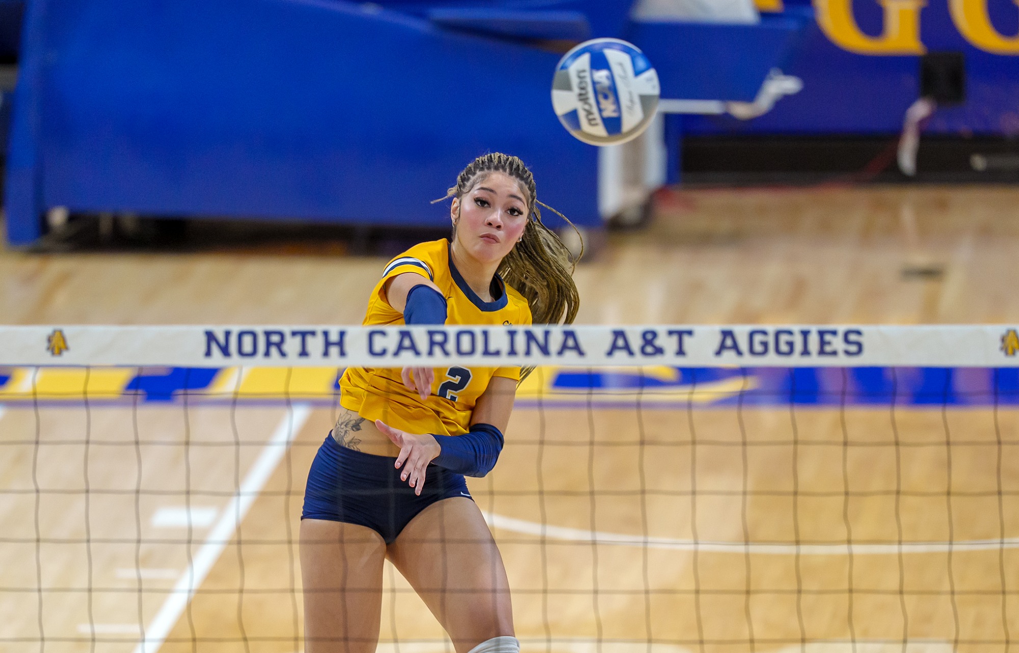 Zariah Winton (2) - 2026 A&T Volleyball vs UNCG \ www.ncataggies.com - Photo by: Kevin L. Dorsey