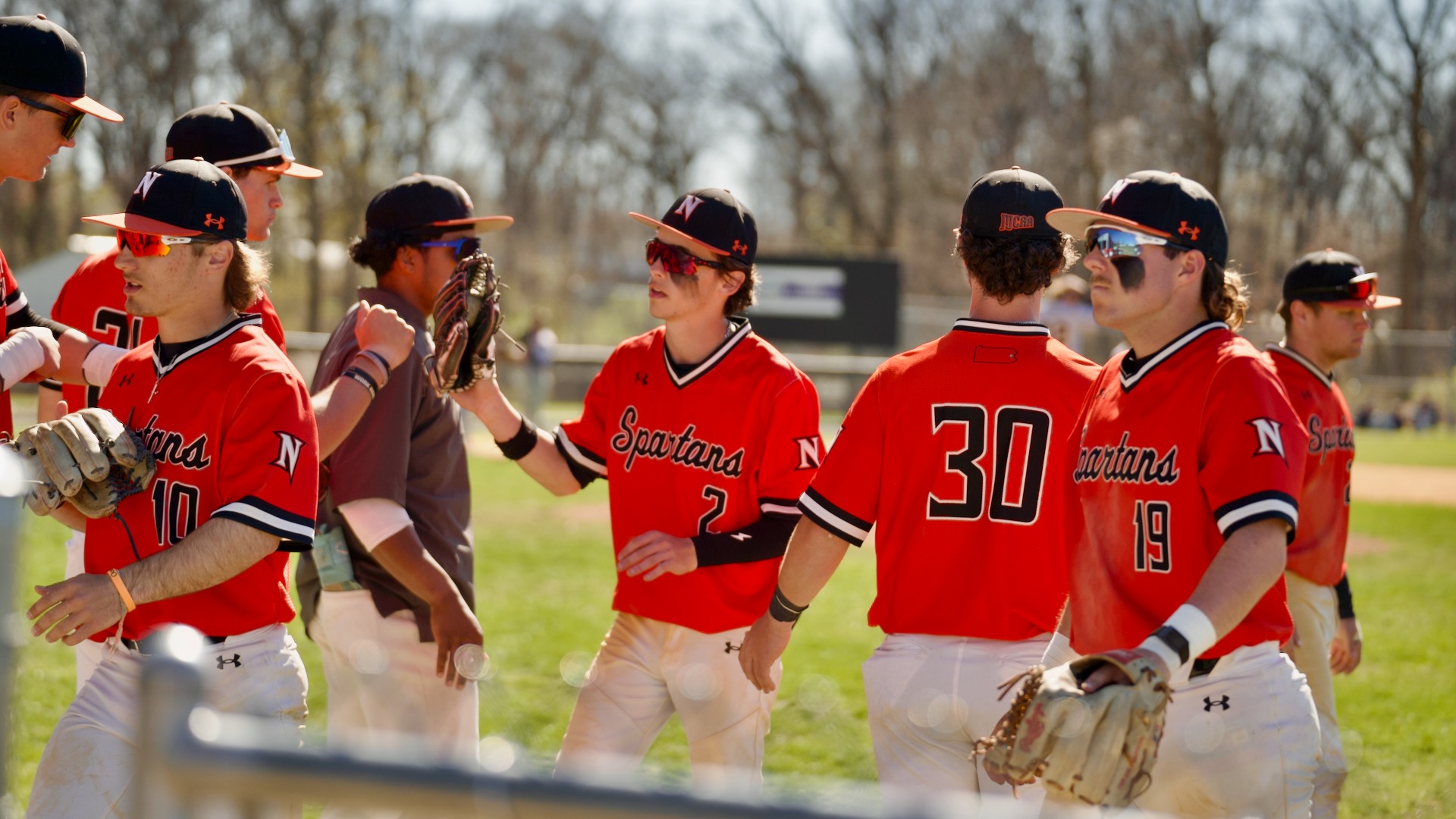 Baseball postgame photo for win