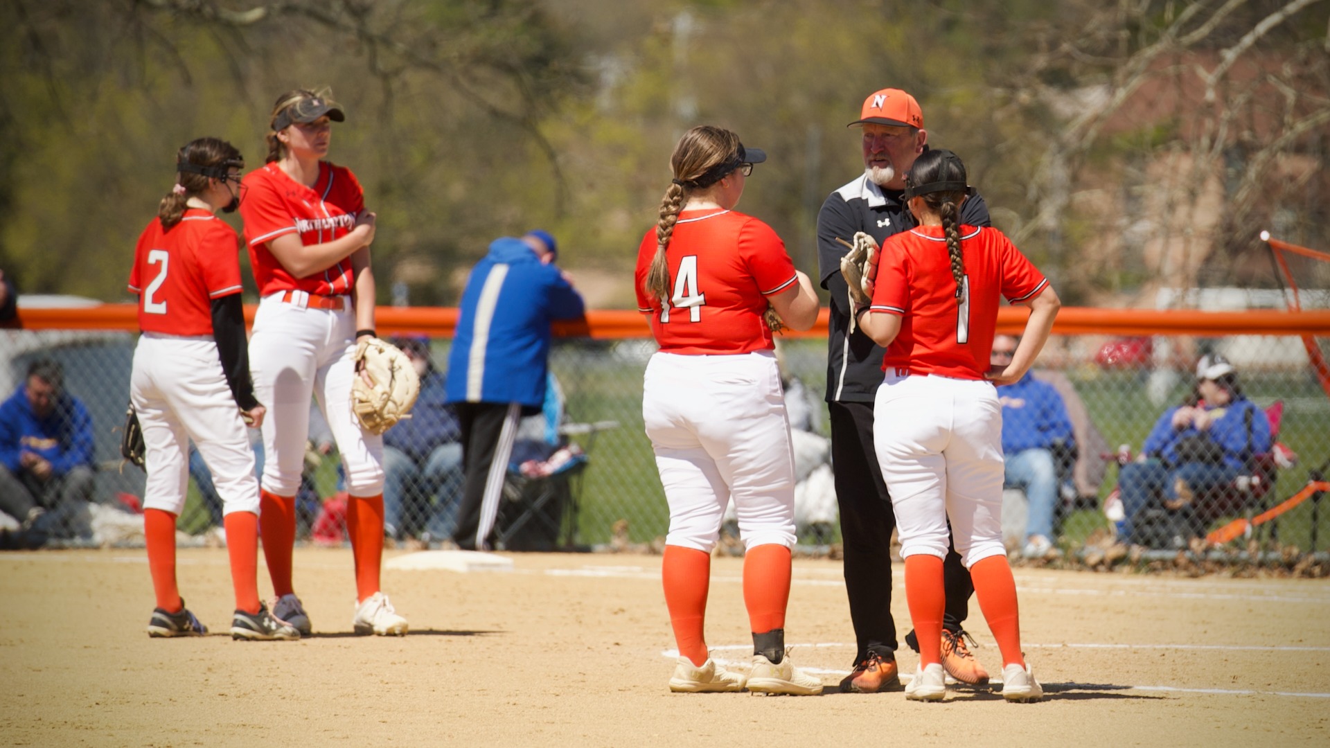 Softball pitchers circle visit - use for loss