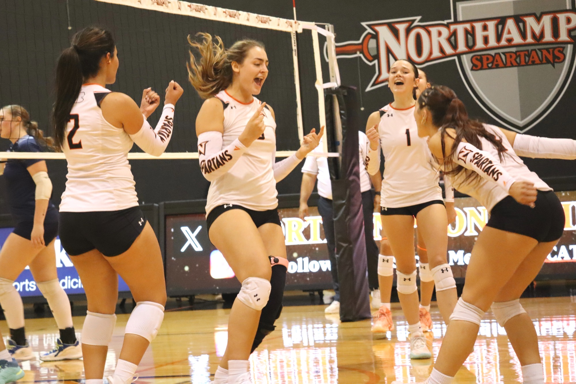 Women's Volleyball celebration after point