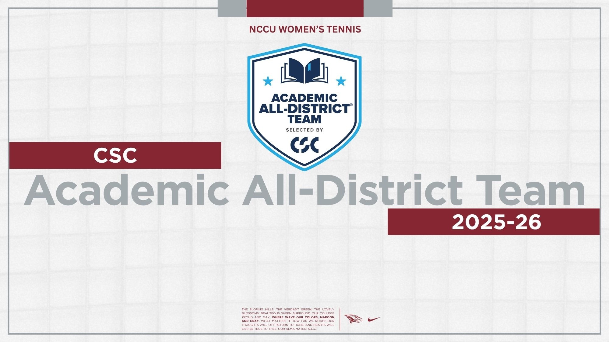 CSC Women's Tennis All-District - Banner 2026