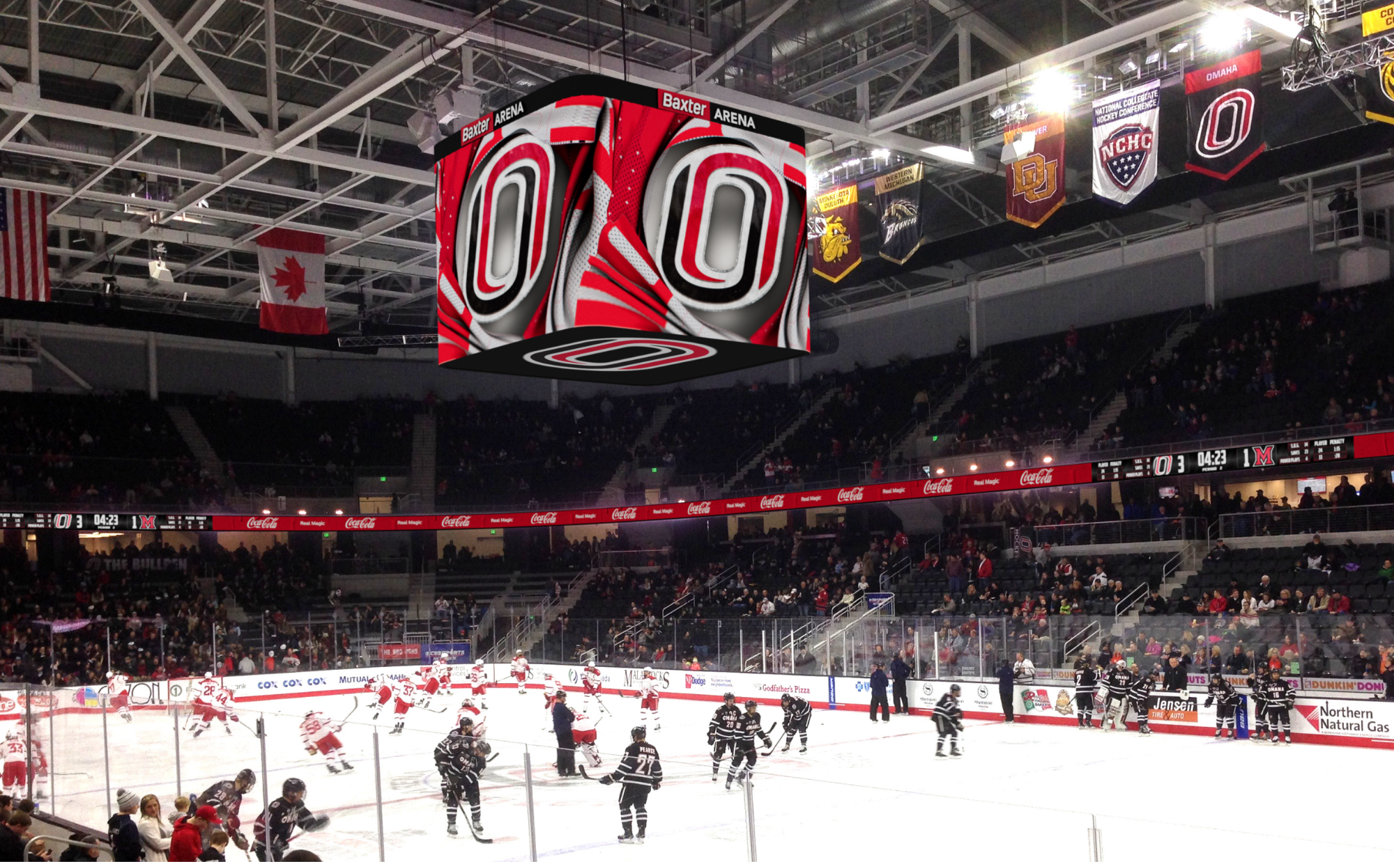 Baxter Arena New Videoboard Rendering June 2025
