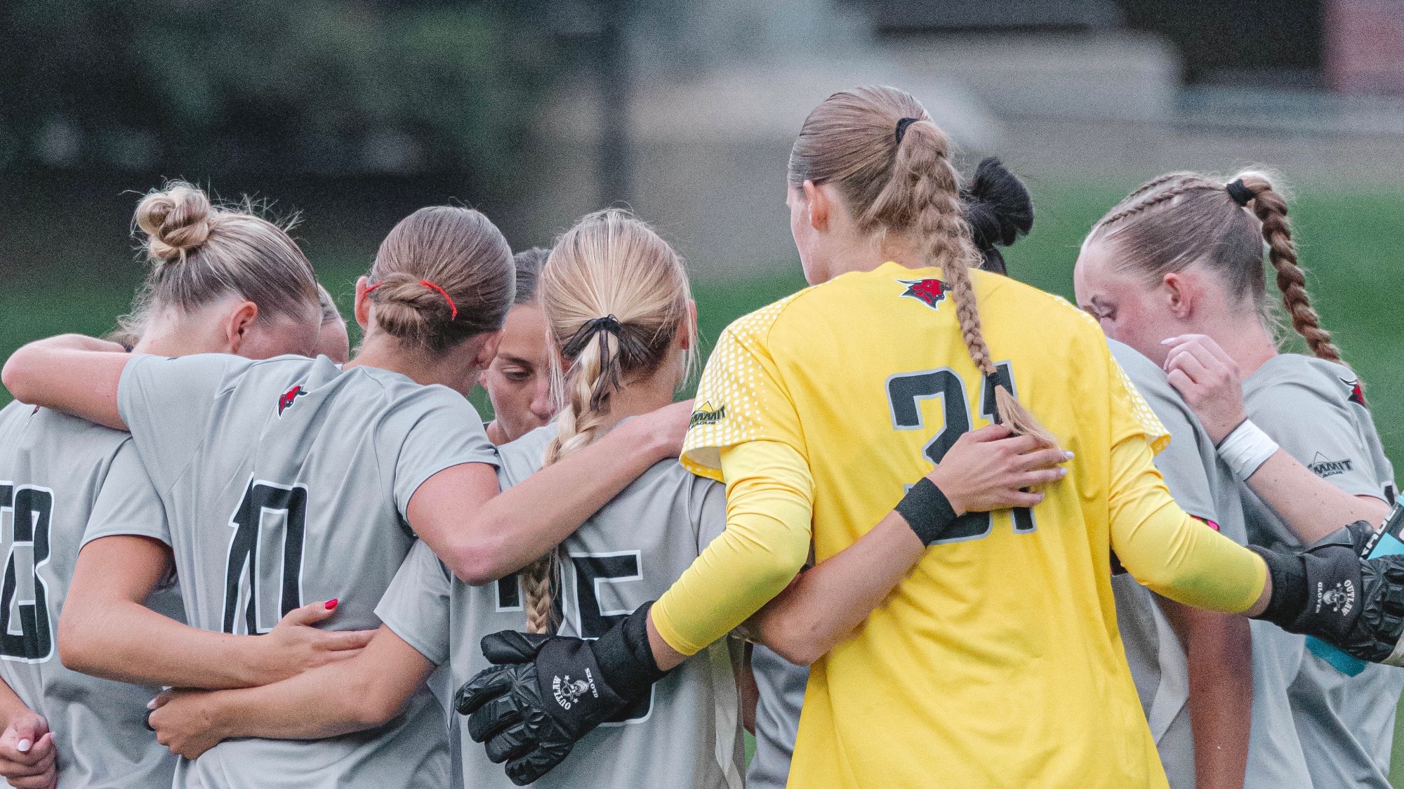 Omaha Women's Soccer Team Huddle
