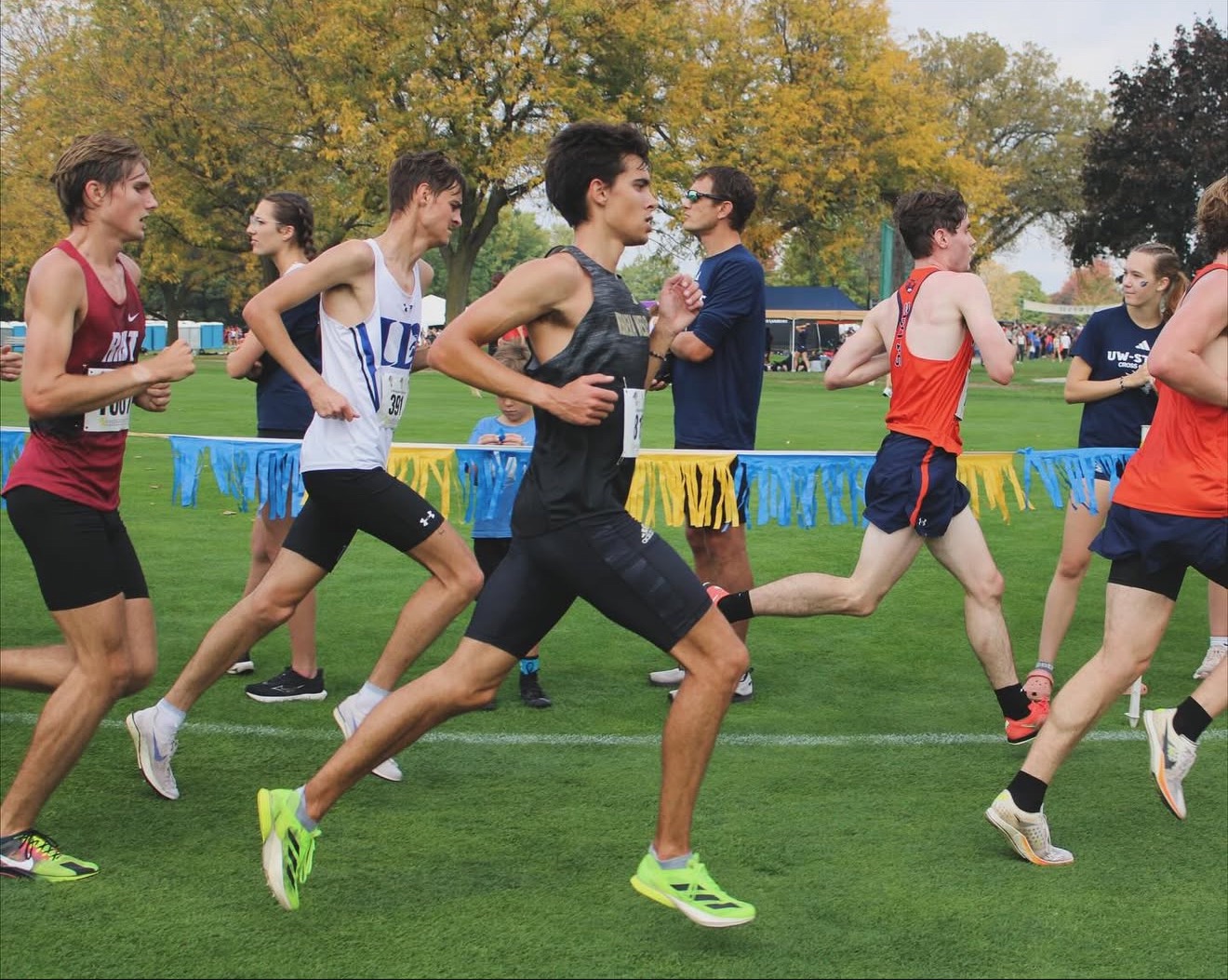 Josh Knispel runs in a pack