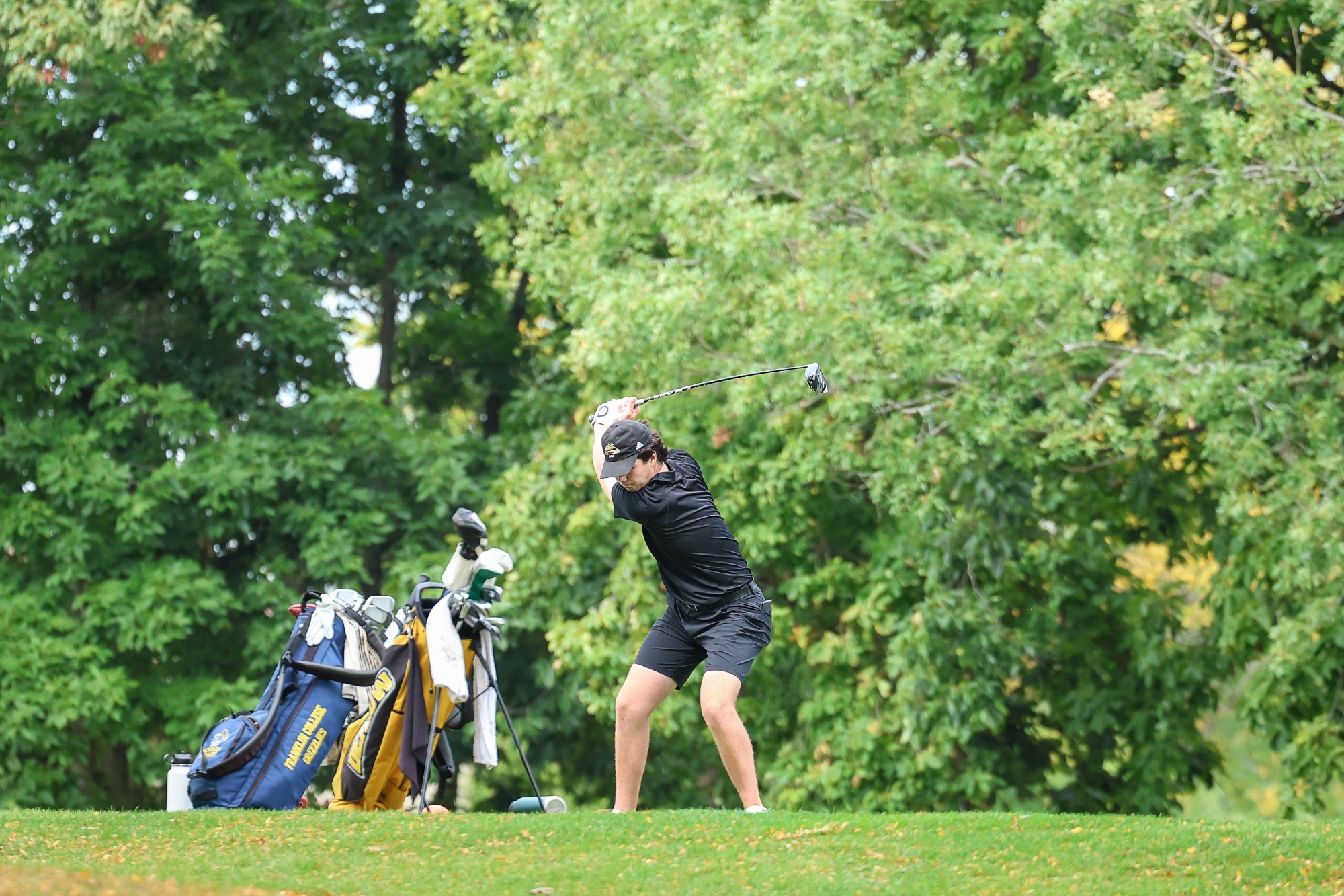 Jackson Lapour in his backswing of a tee shot in Wisconsin. 