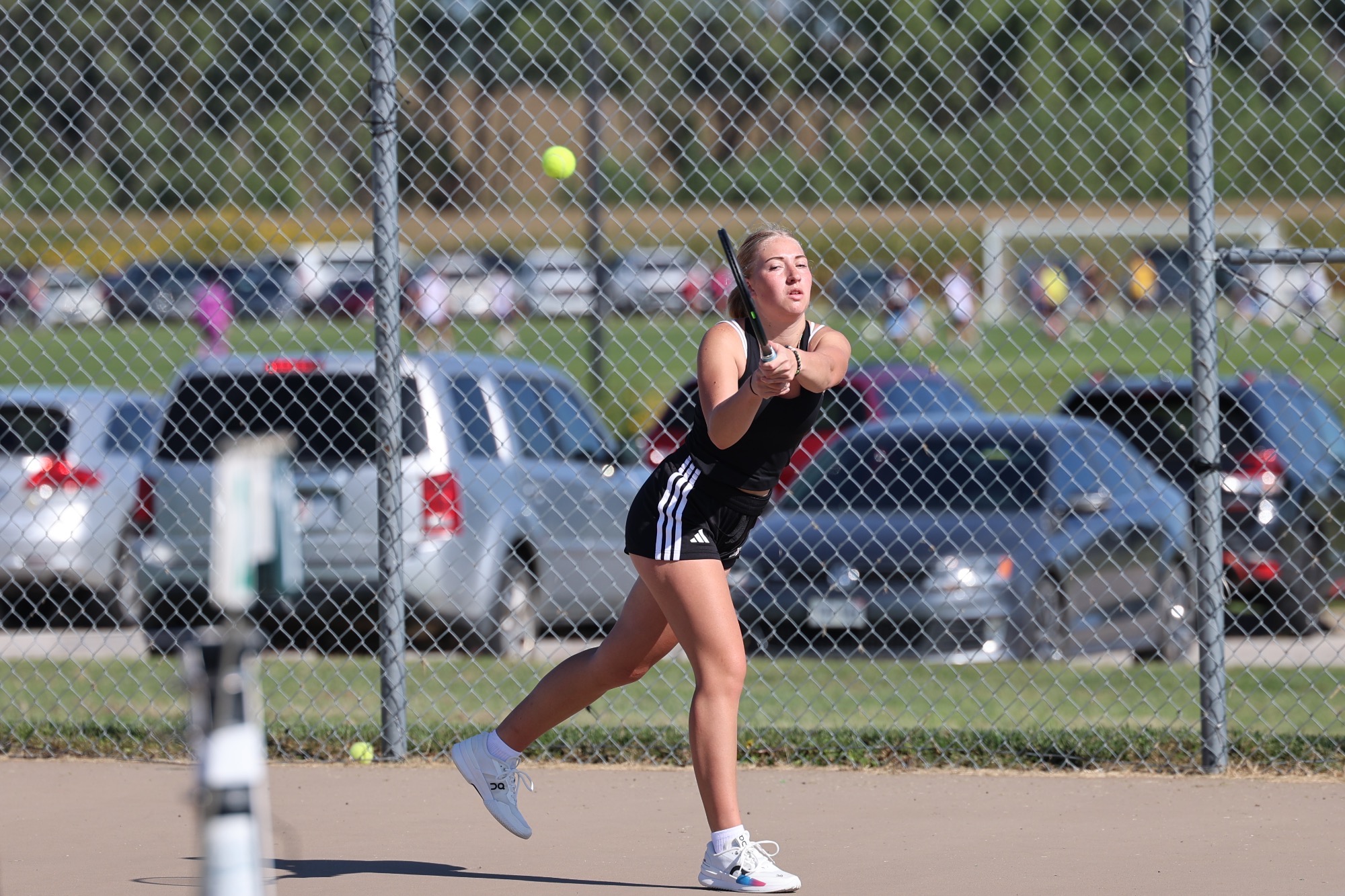 Kylie Engelsman returns a backhand