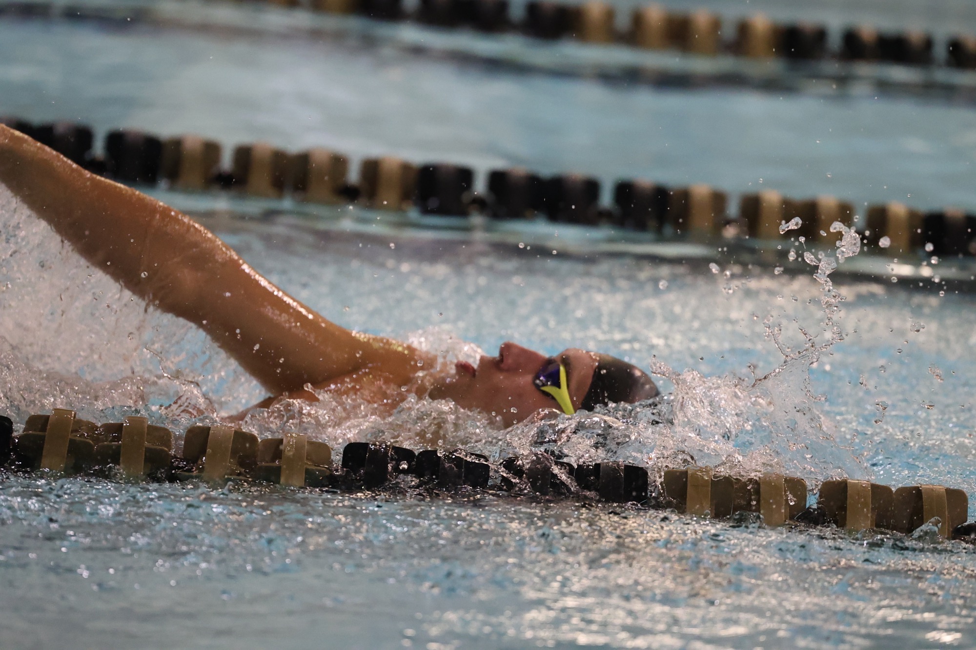 Mattia Rosatelli competes in the backstroke
