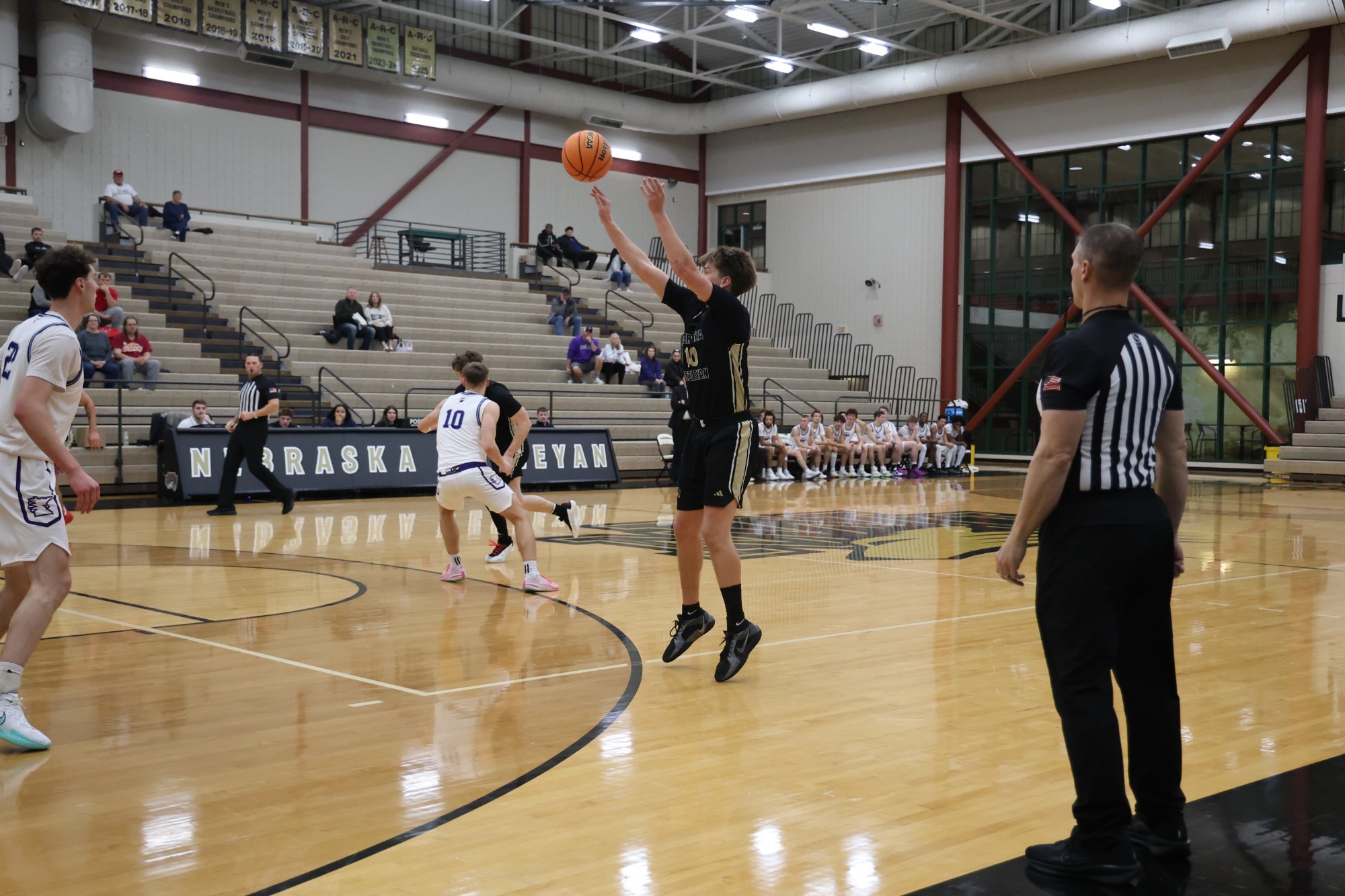 Jared Townsley shoots a three against Crown