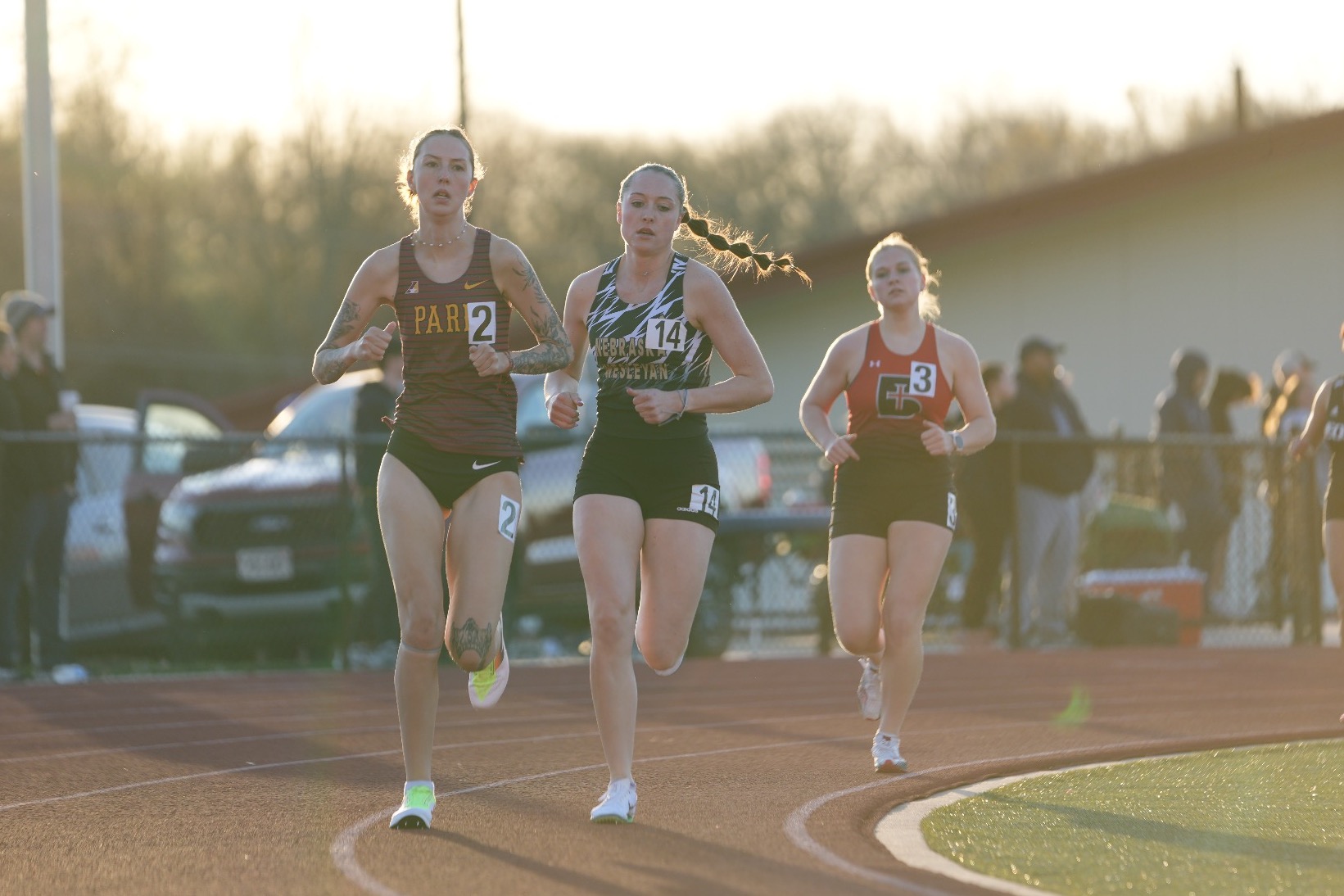 Grace Pyle rounds turn three in a competitive race.