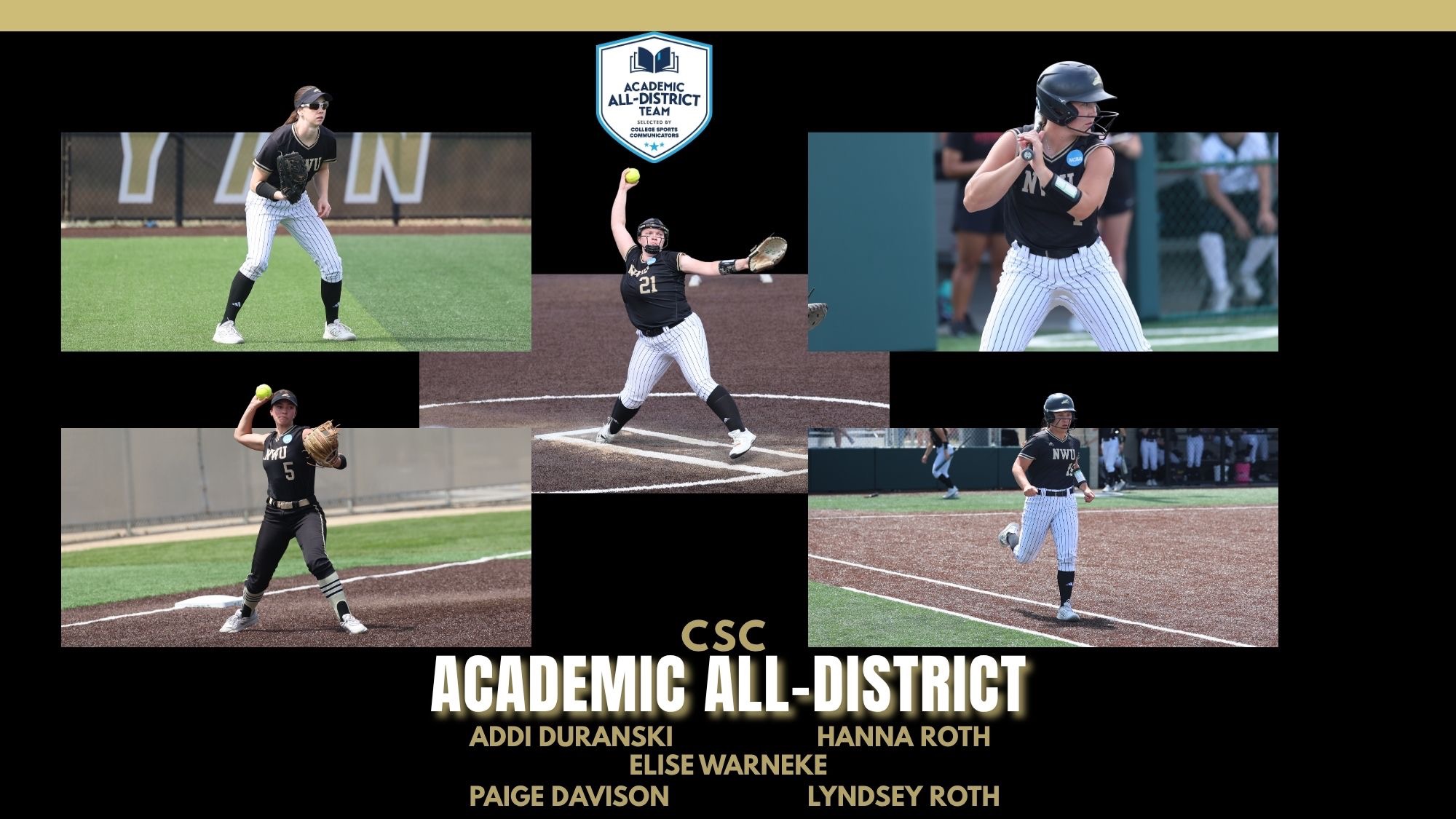 CSC Academic All-District Softball graphic
