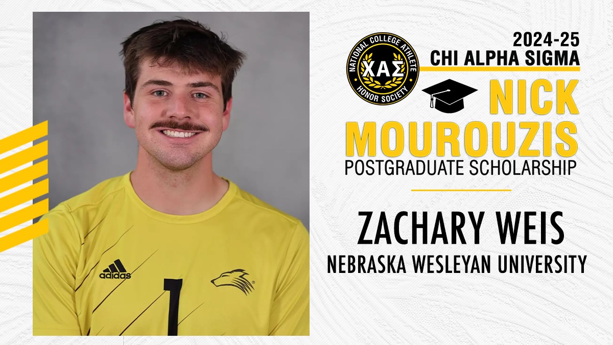 Zach Weis Chi Alpha Sigma Postgraduate Scholarship Graphic