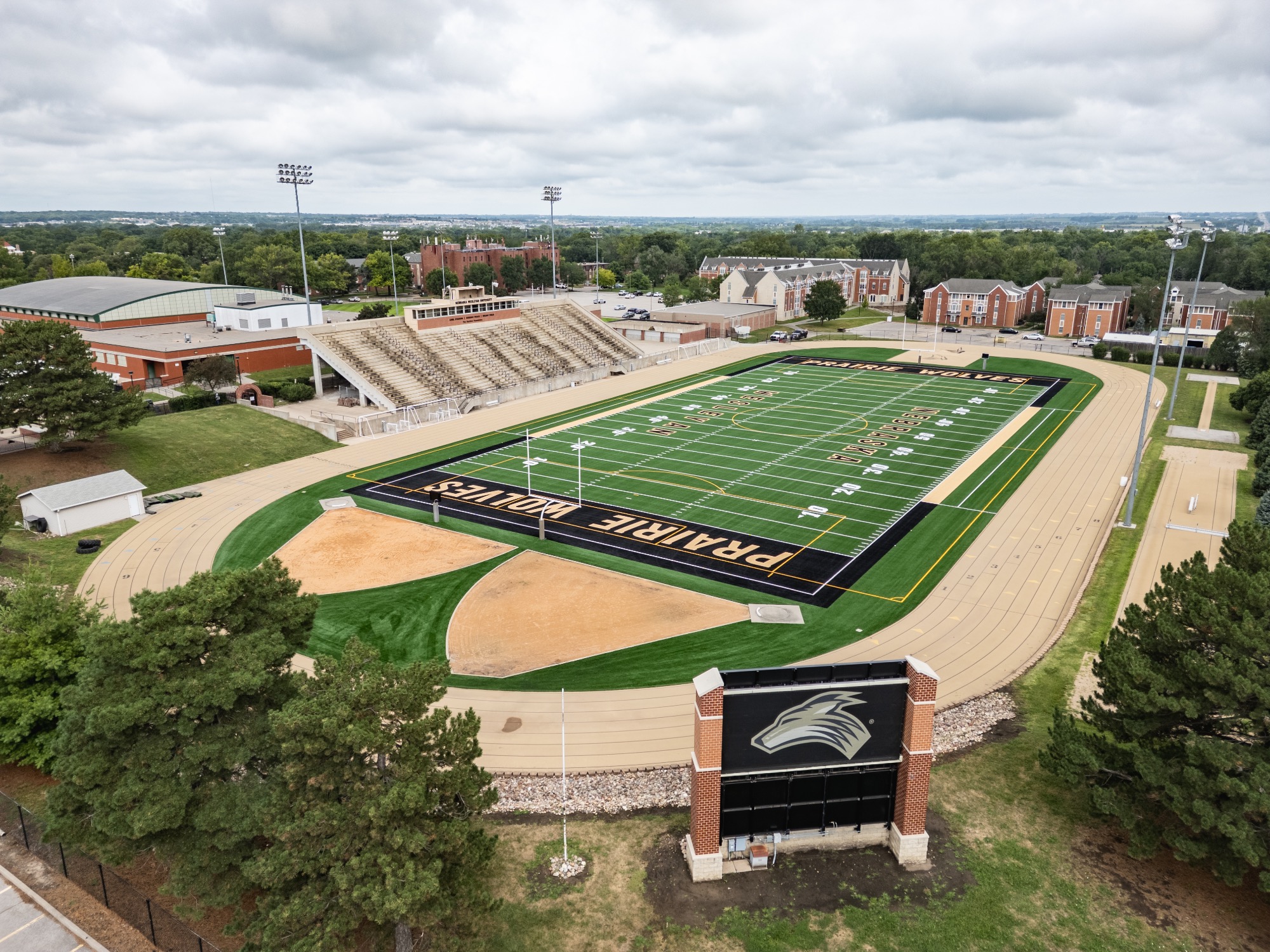 Arial Picture of New Prairie Wolves Turf