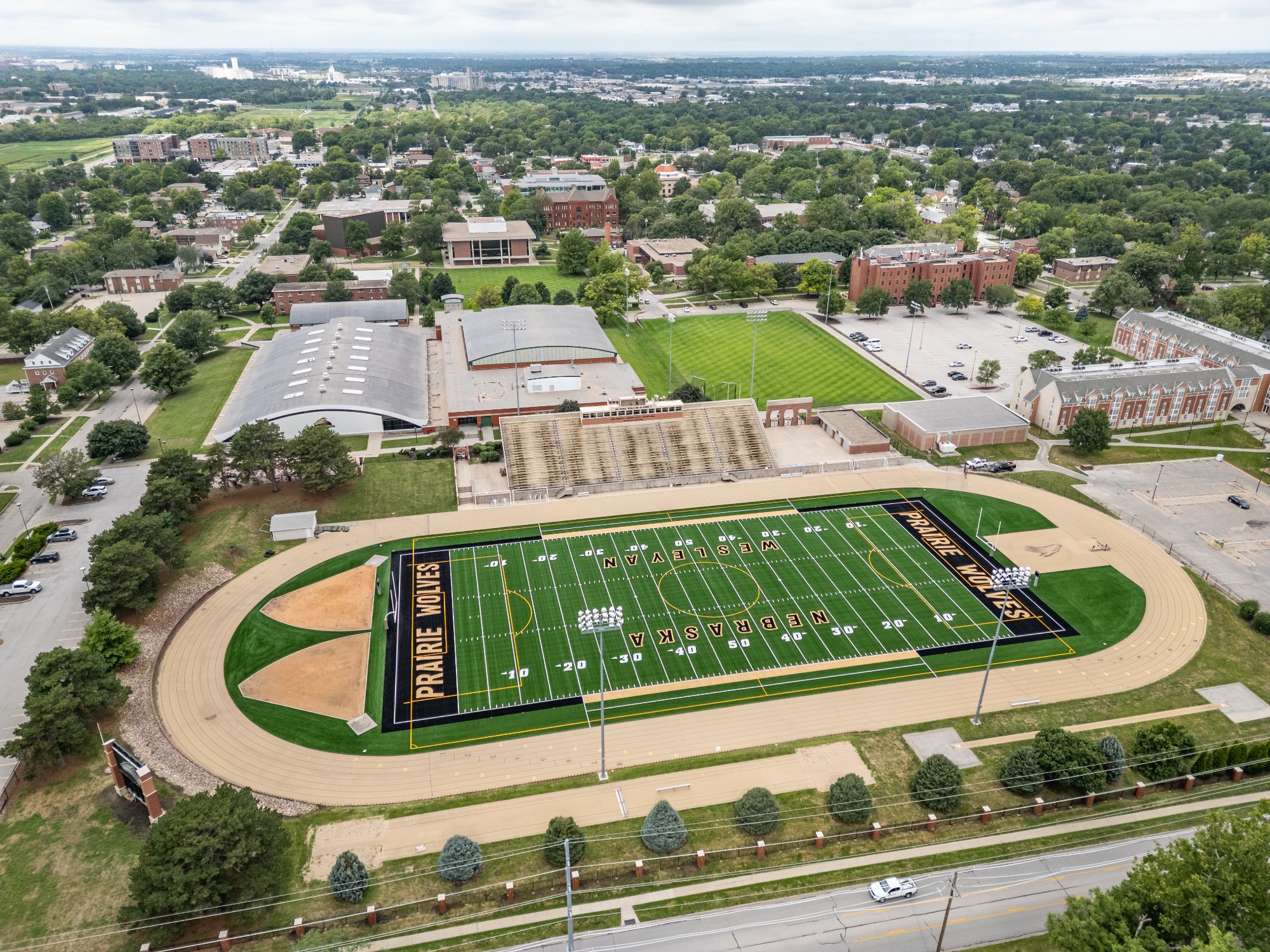 Arial Picture of New Prairie Wolves Turf