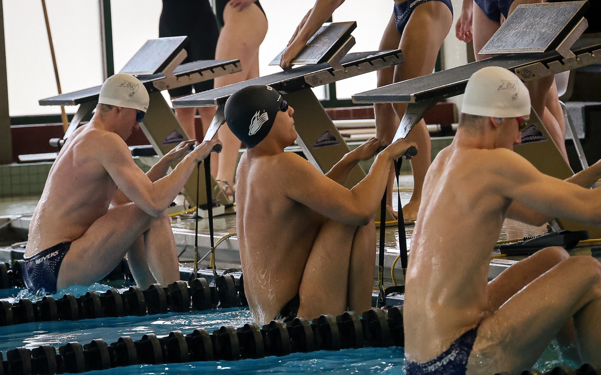 Zachary Cantorna prepares to leadoff a relay