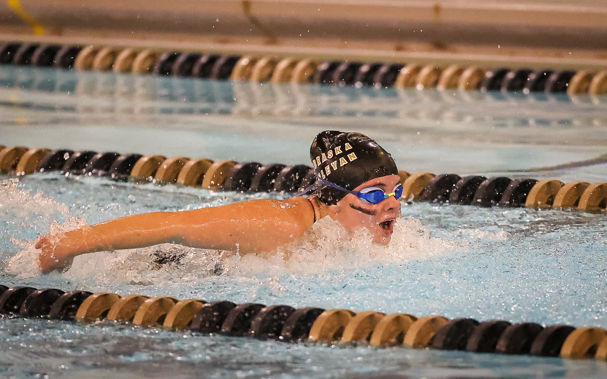 Swimmer glides through the water