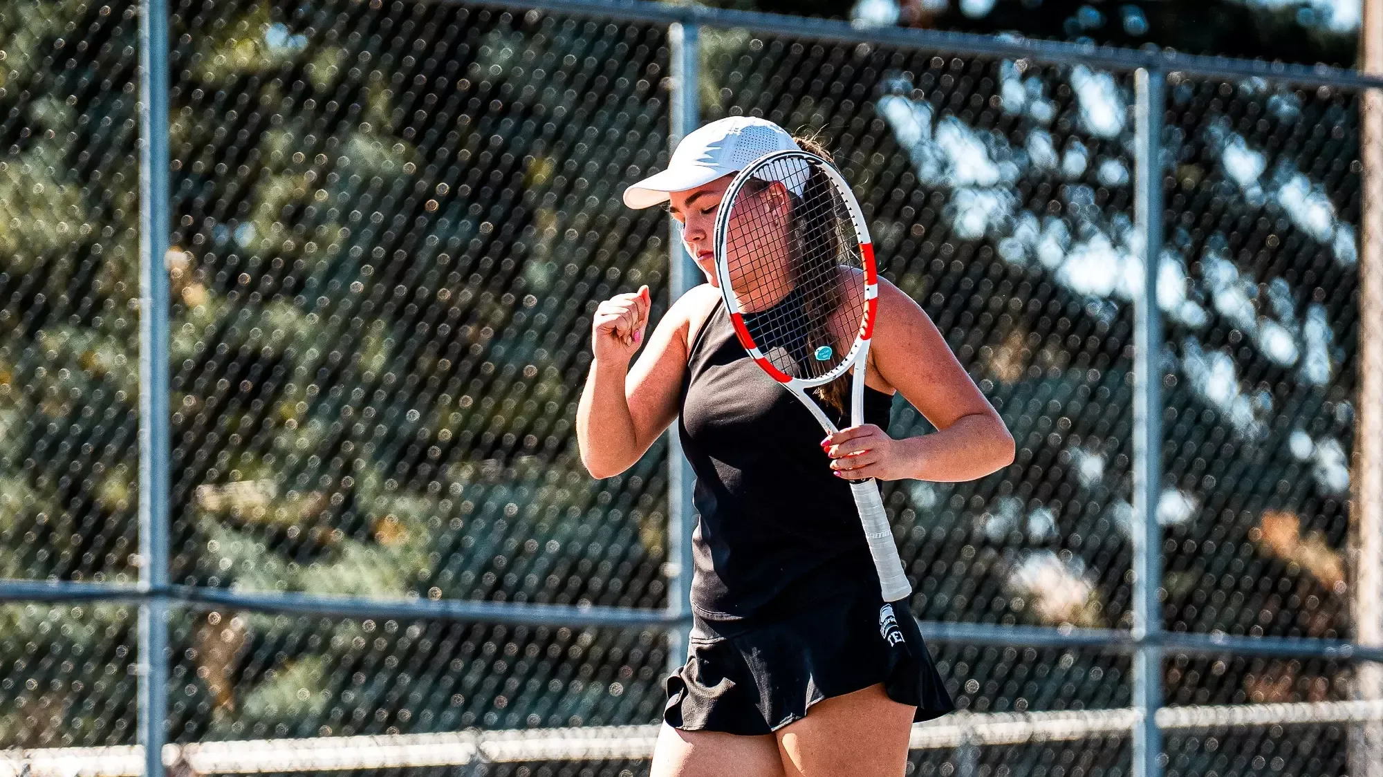 Madison Marsh celebrates a big point at the A-R-C Individual Championships