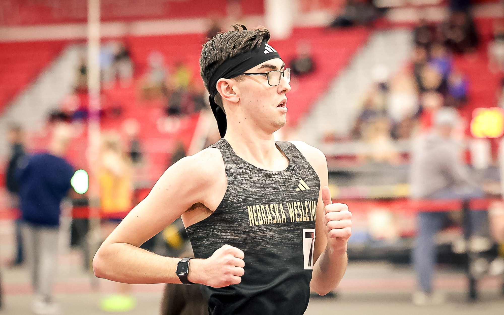 Adam Lukert runs a distance event