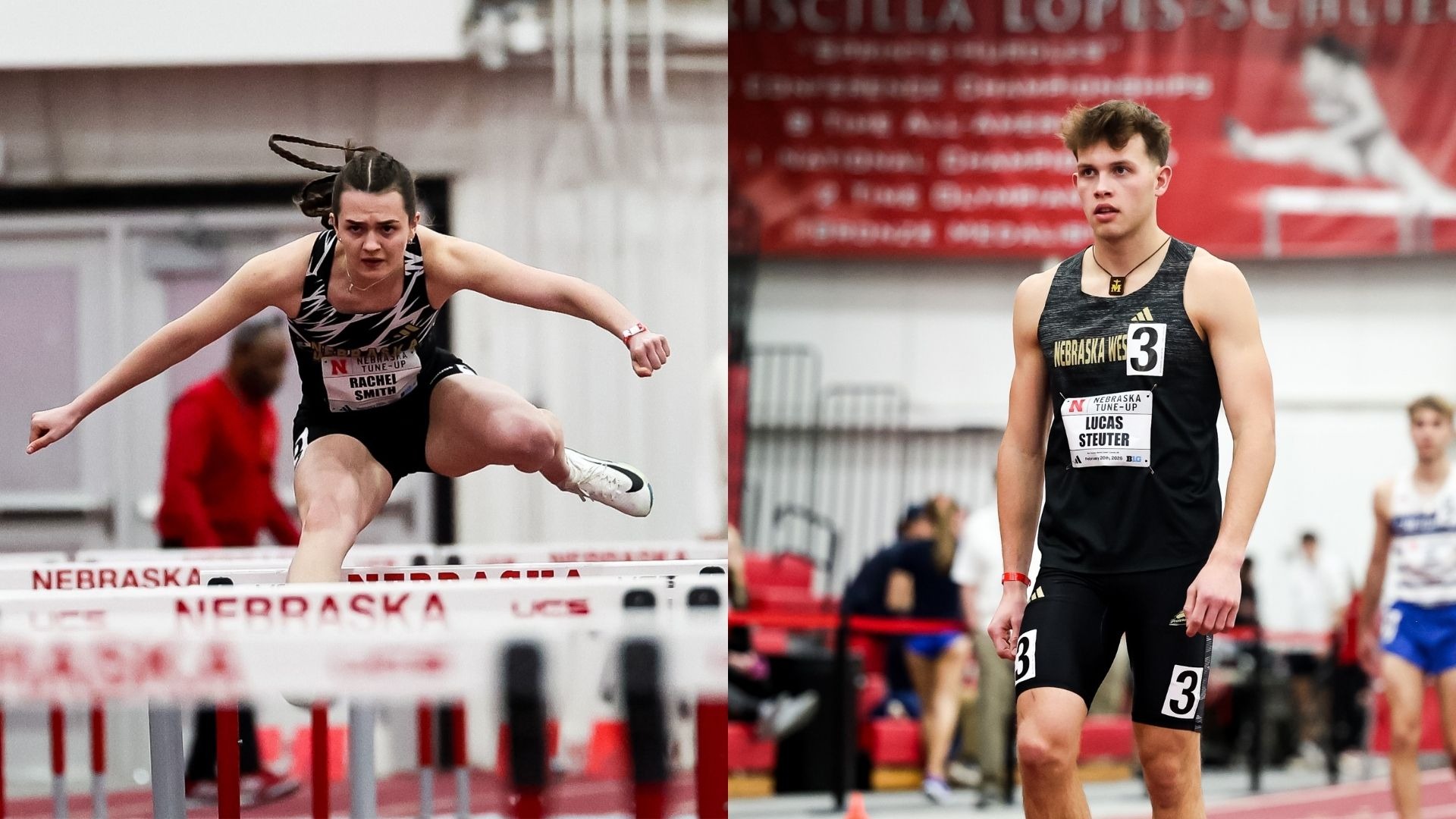 Rachel Smith & Lucas Steuter compete at an Indoor meet in Lincoln