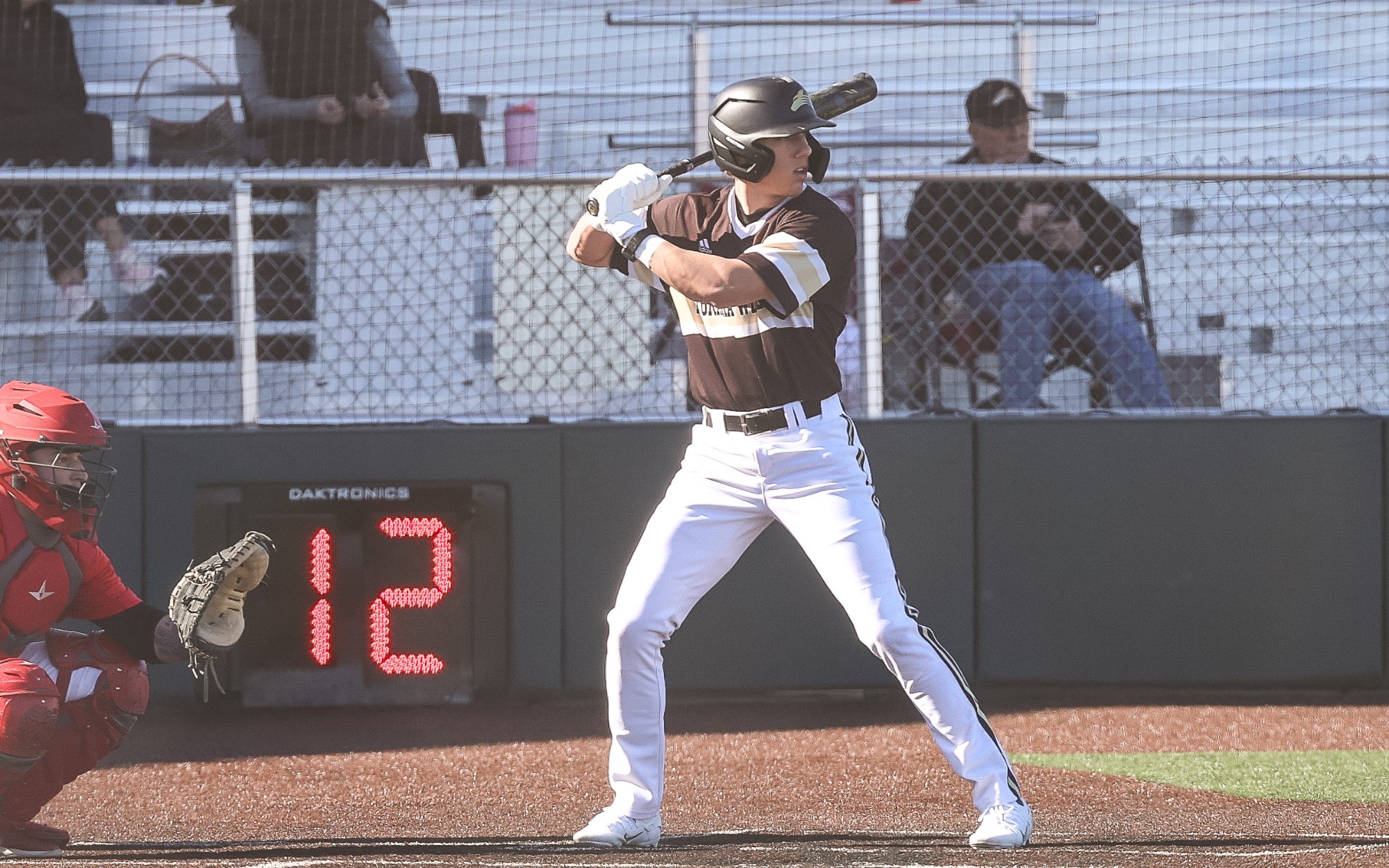 Jaxon Volkmer stands in the box awaiting a pitch