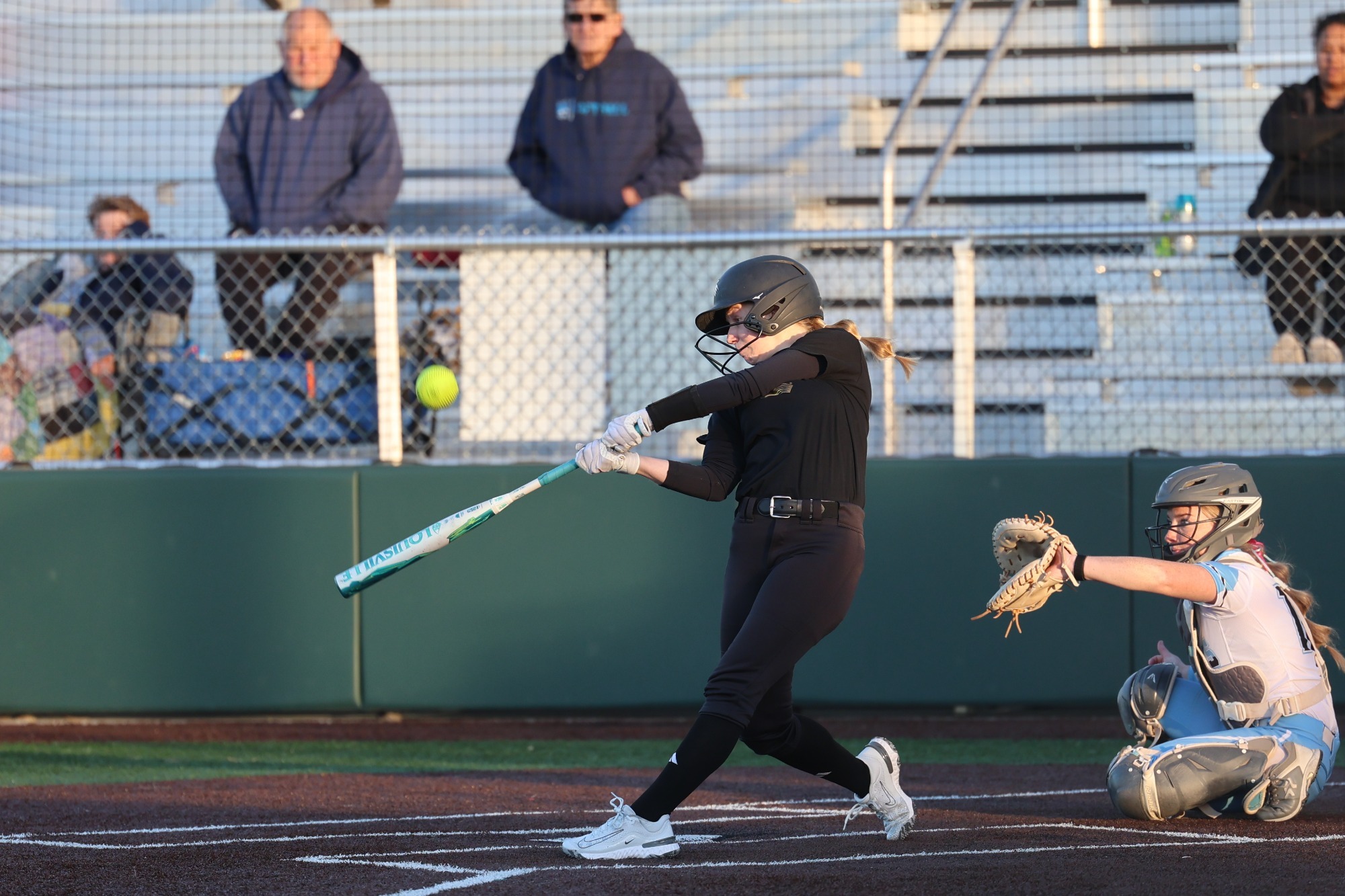 Addyson Maxwell hits a ball against SCC