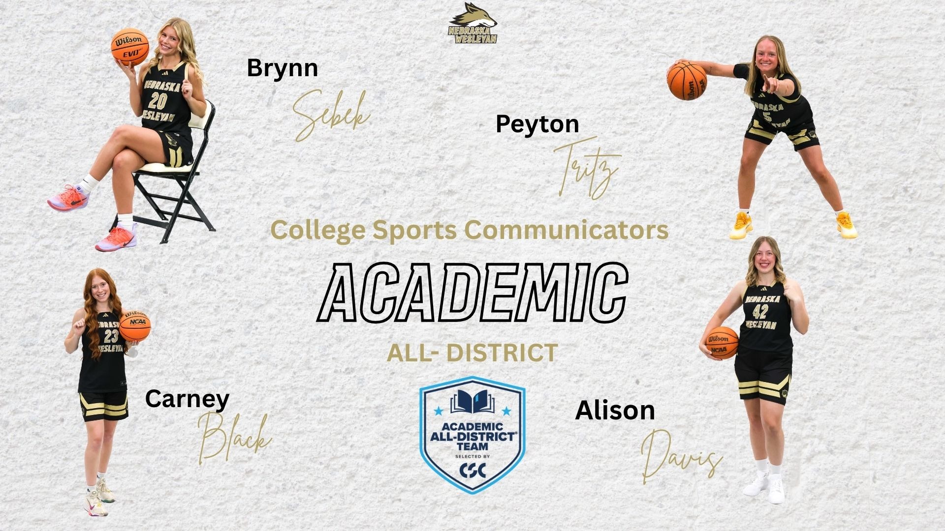2026 Women's Basketball Academic All-District Graphic
