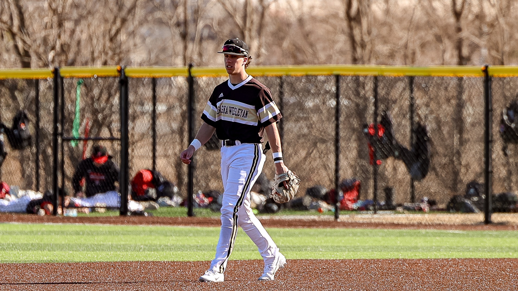 Jaxon Volkmer strolls back to his second base position