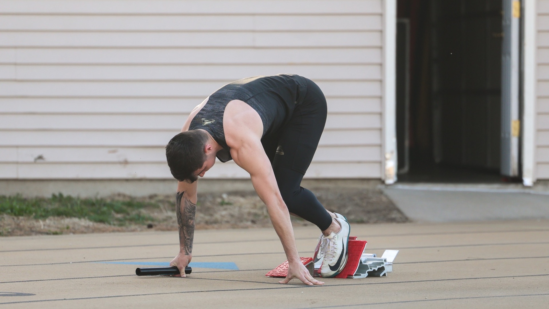 Bladen Kohl sits in his blocks ready for the gun to sound