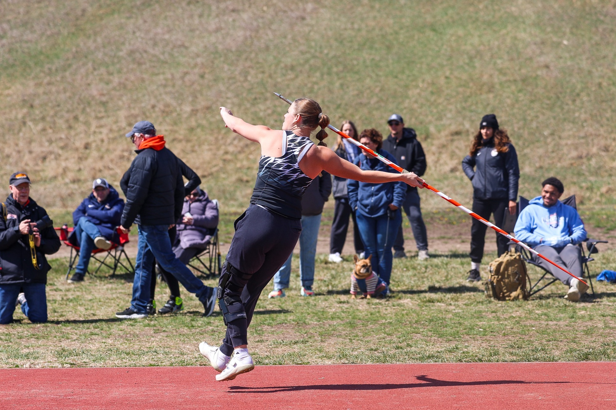 Arryn Spence throws the javelin at the Concordia Invite