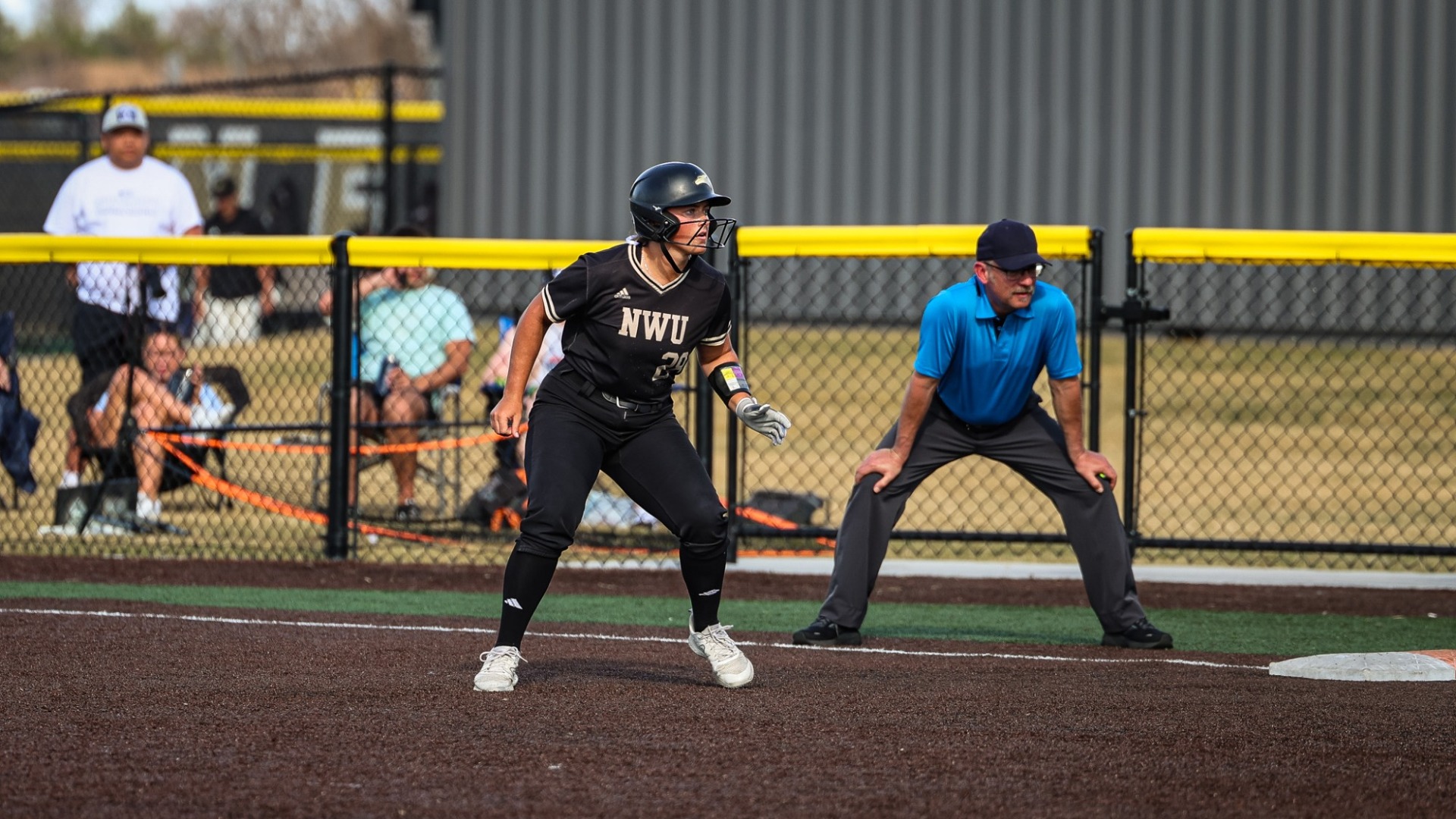 Jenna Kimberling gets a secondary lead off of first base
