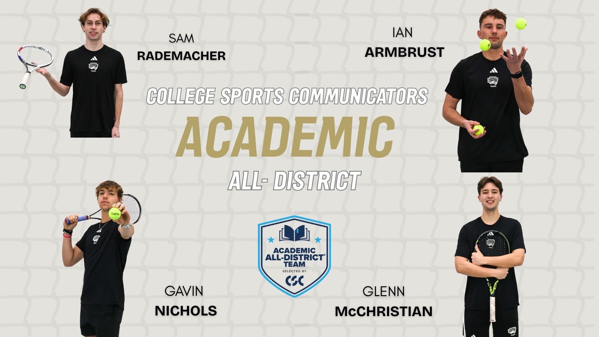 Men's Tennis Academic All-District 2026