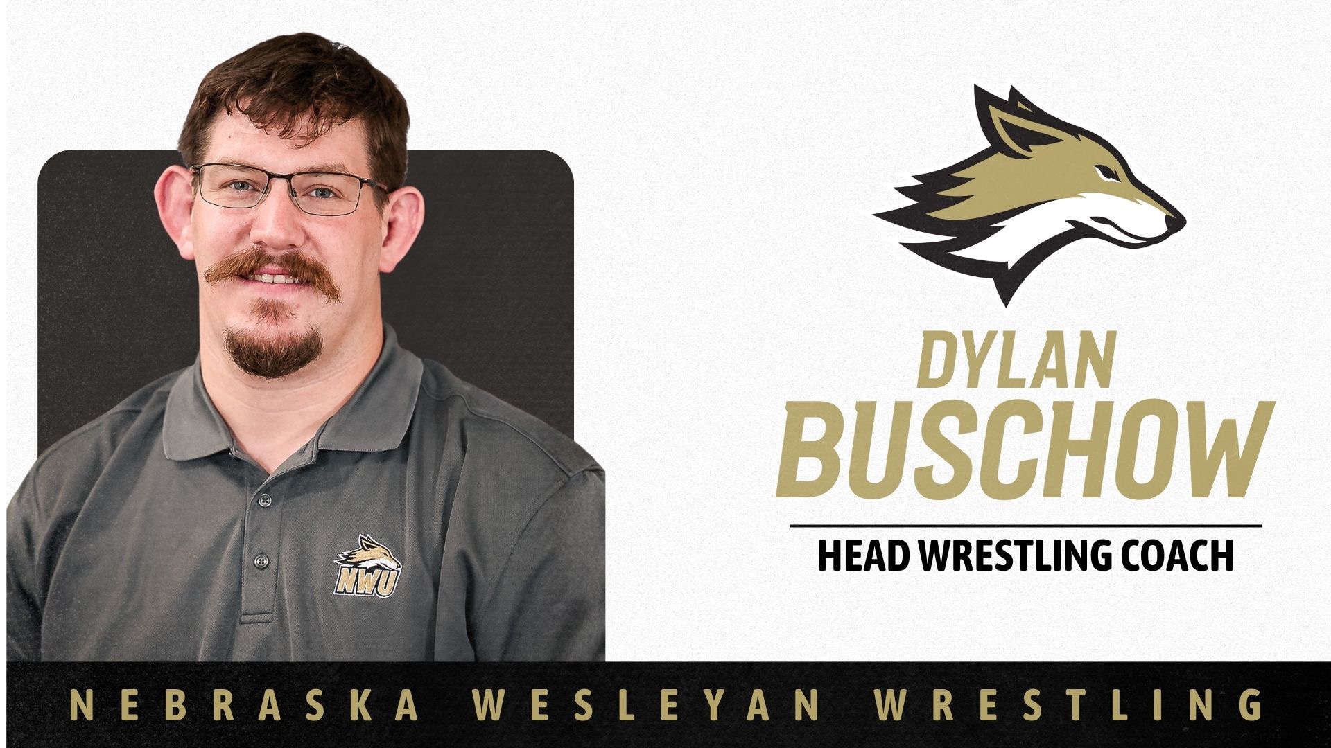 Dylan Buschow Head Wrestling Coach Announcement Graphic