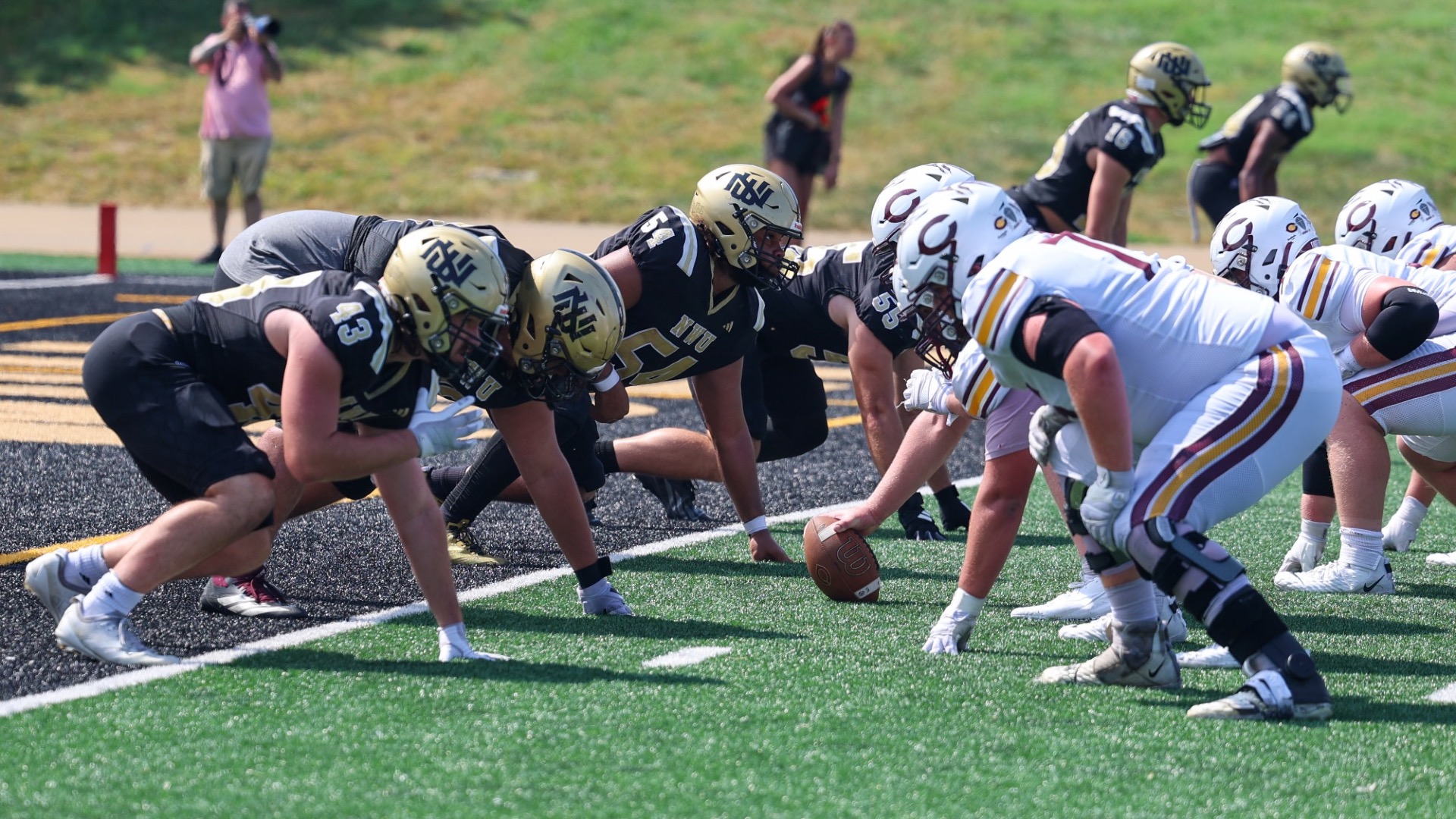 NWU D-Line looks for a goal line stop