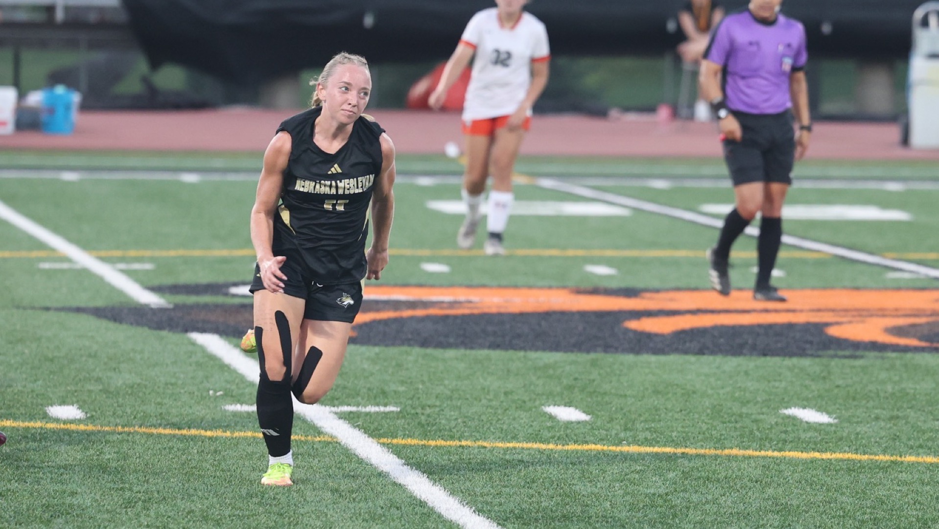 Ava Reed chases down a ball in the midfield
