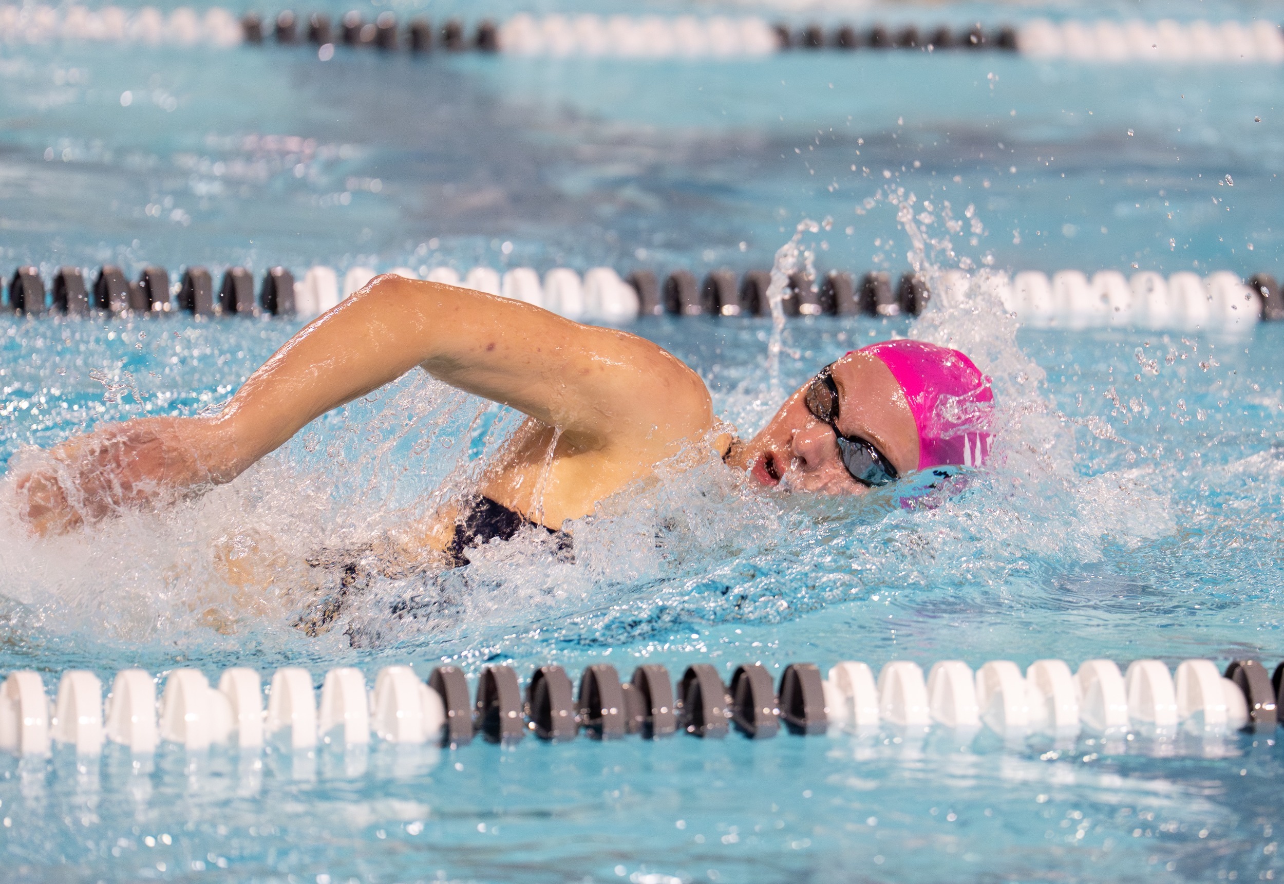 Action shot of swimmer