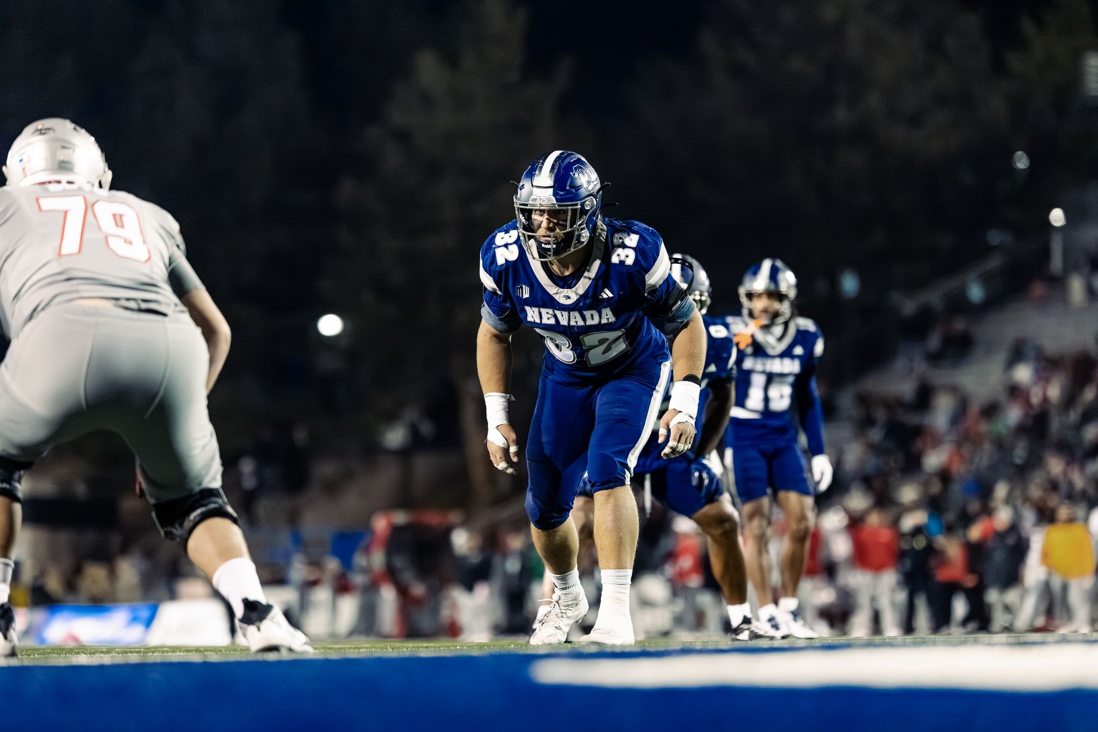 Dylan LaBarbera lined up waiting for the snap
