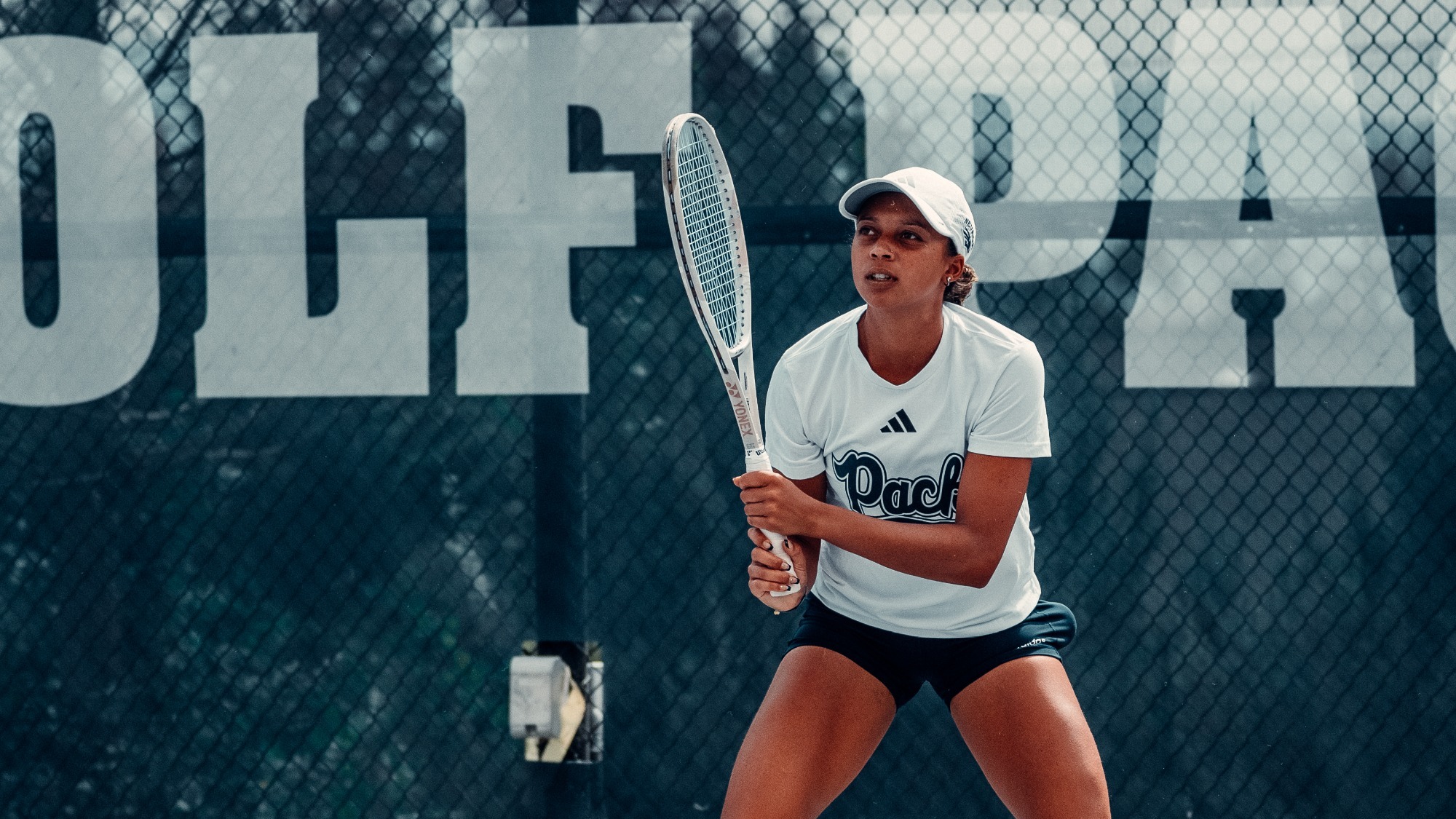 Kennedy waiting for a serve