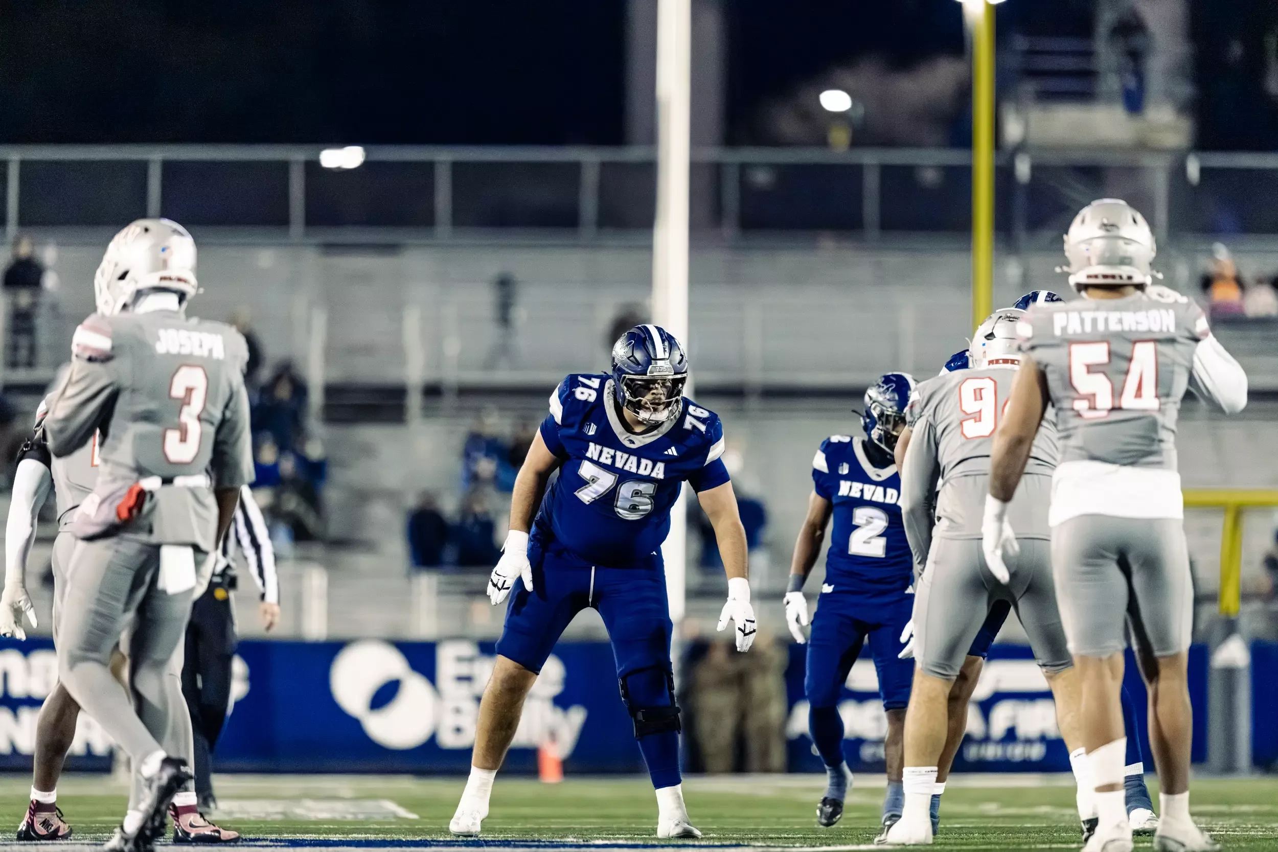 Zach Cochnauer lines up at right tackle for a play