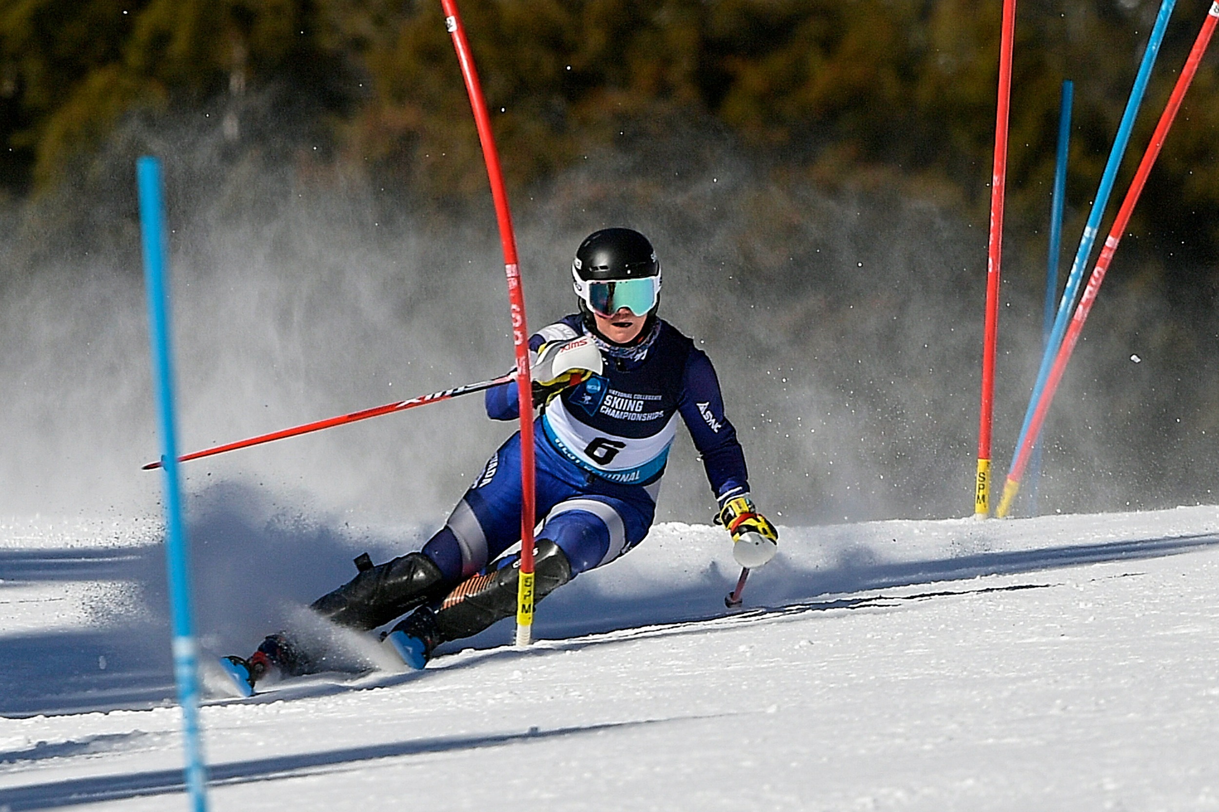 Erica Lynch makes a turn at a slalom pole