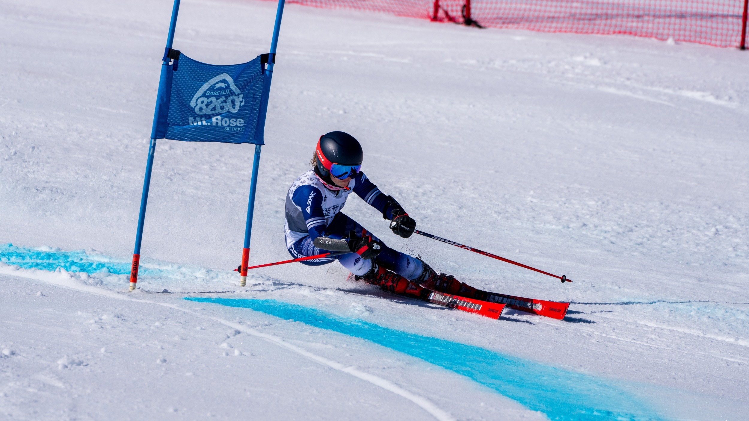 Sophia Falter turns at a giant slalom gate