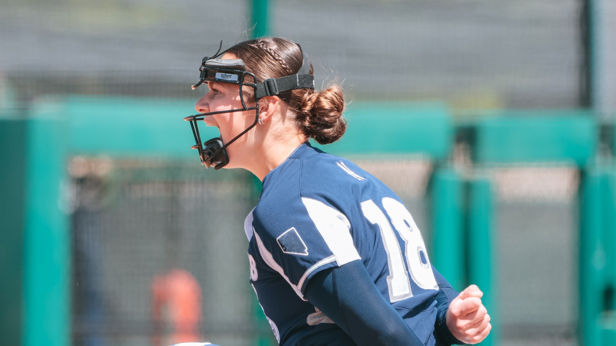 Tess celebrating strikeout