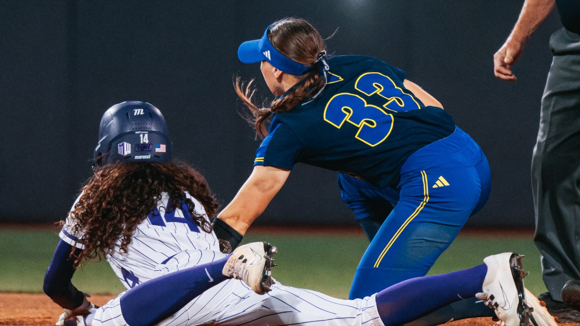 Maddie tagging out #14